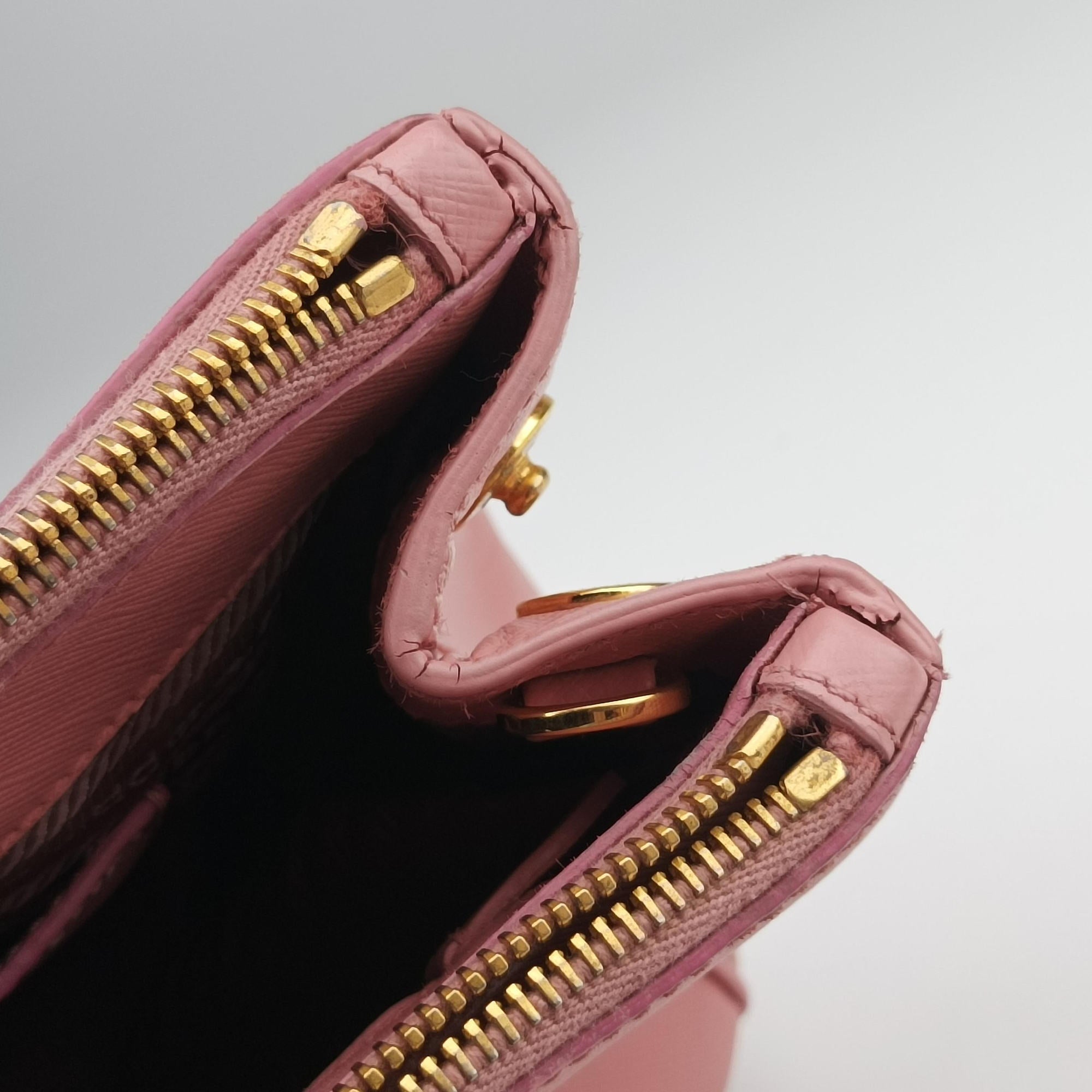 Pre-owned Prada Galleria Pink SAFFIANO Leather BN1786 shoulderbag | stylenewstar