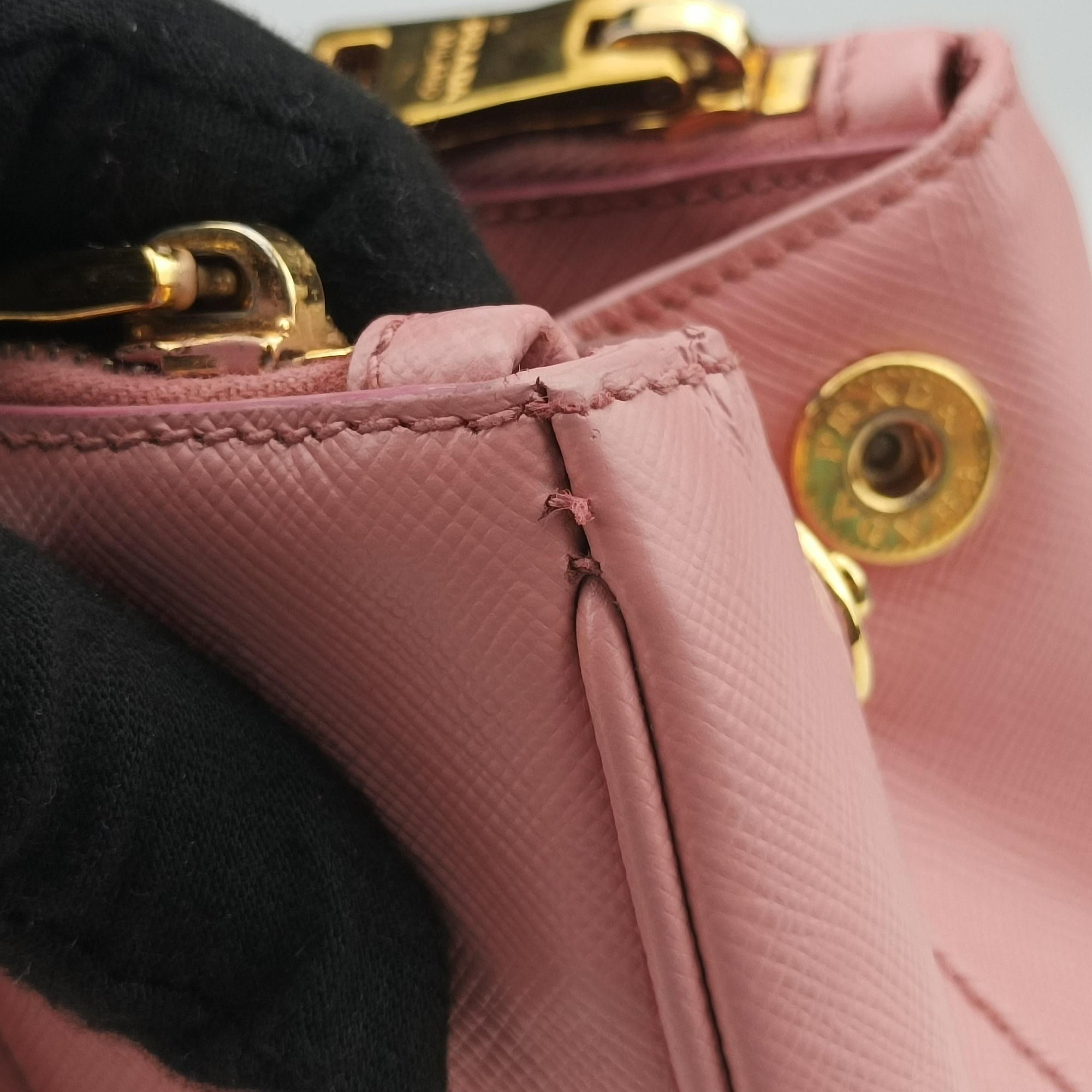 Pre-owned Prada Galleria Pink SAFFIANO Leather BN1786 shoulderbag | stylenewstar