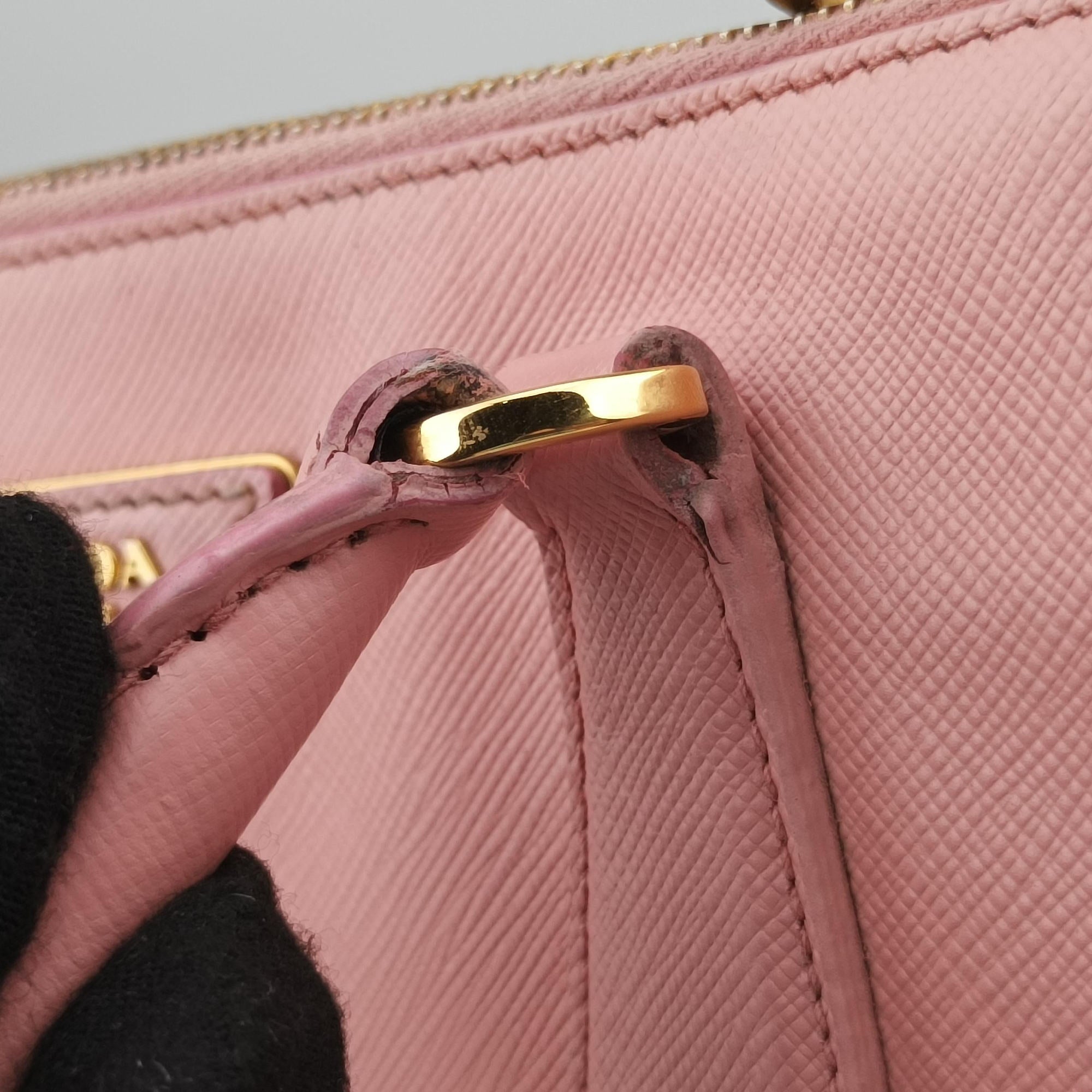 Pre-owned Prada Galleria Pink SAFFIANO Leather BN1786 shoulderbag | stylenewstar