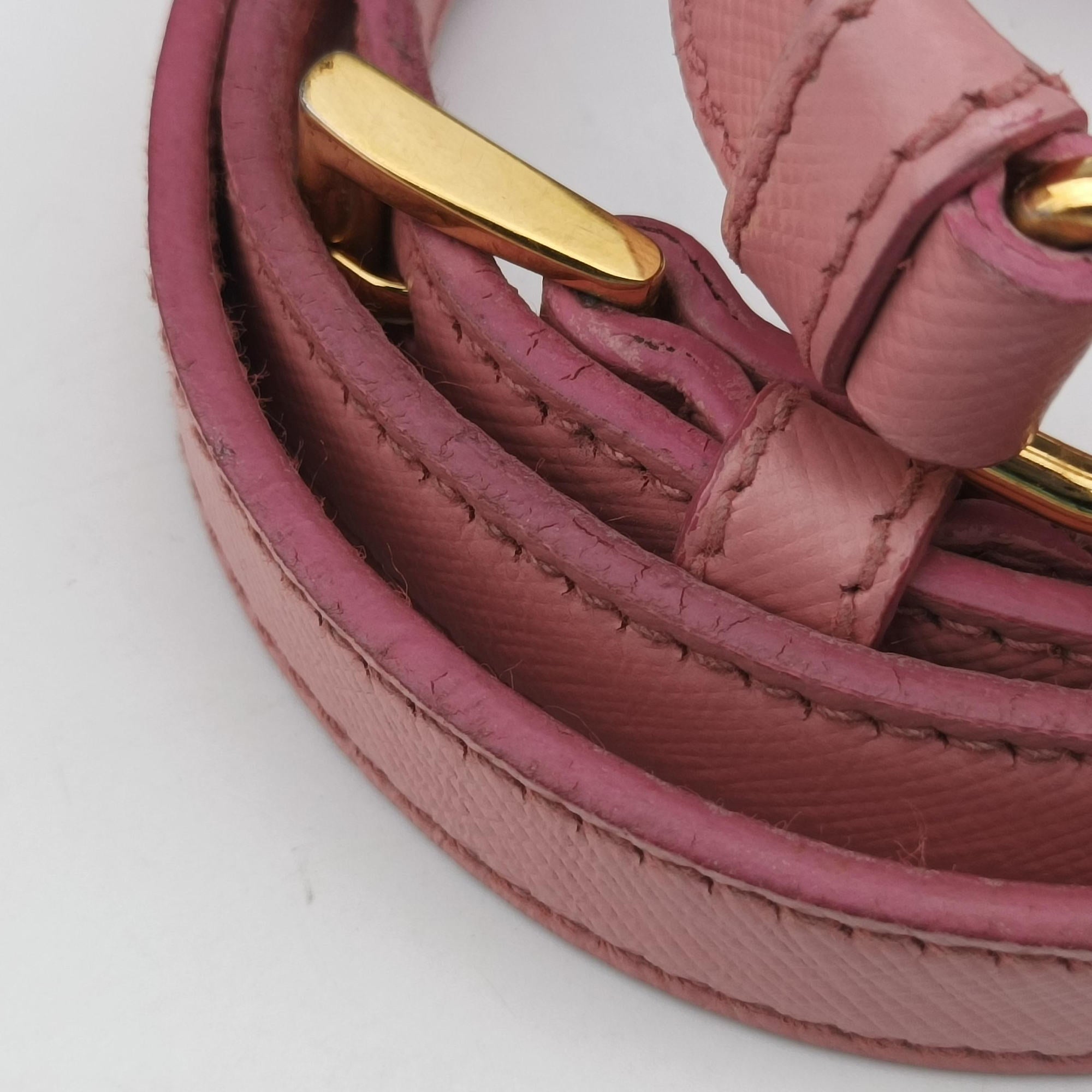 Pre-owned Prada Galleria Pink SAFFIANO Leather BN1786 shoulderbag | stylenewstar