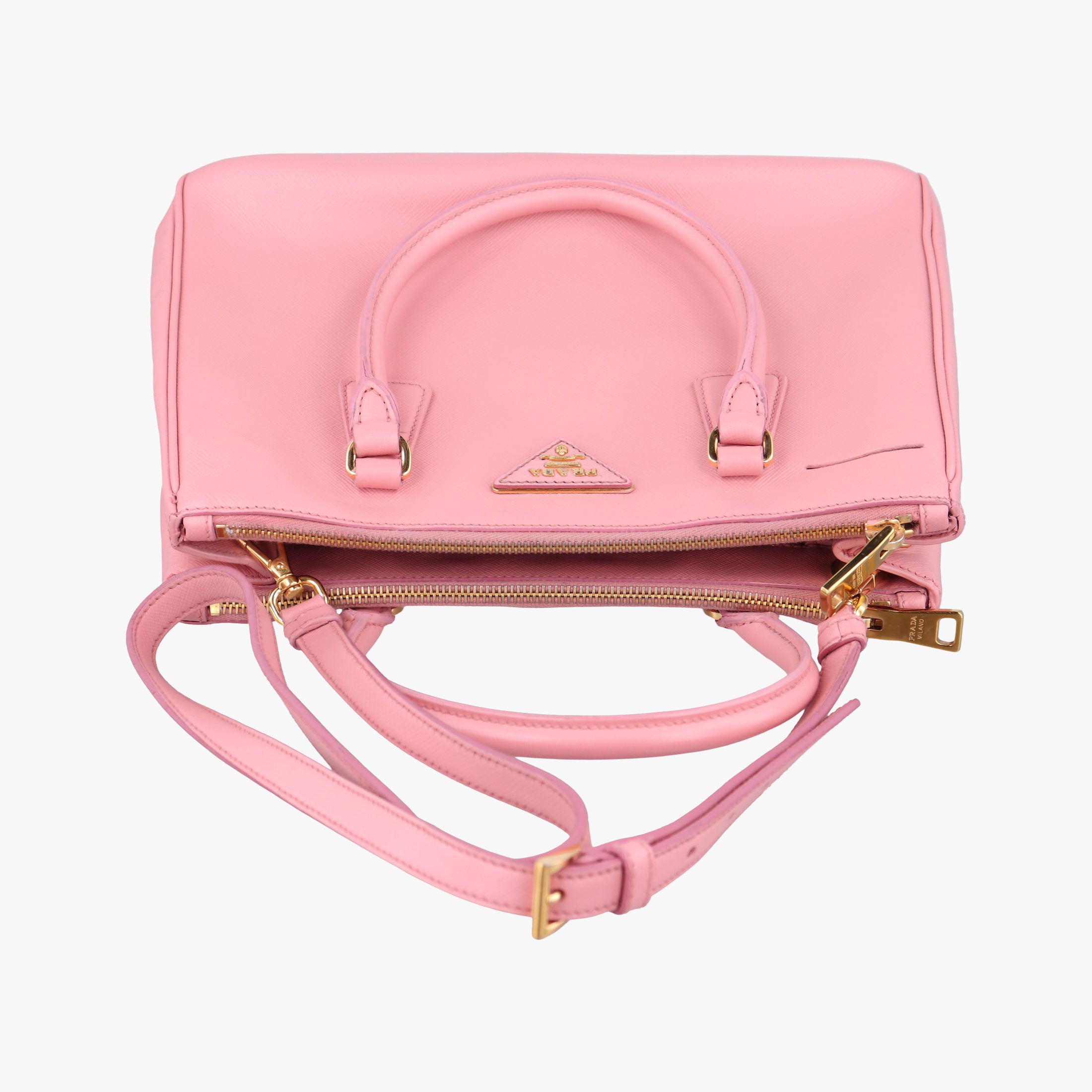 Pre-owned Prada Galleria Pink SAFFIANO Leather BN1786 shoulderbag | stylenewstar