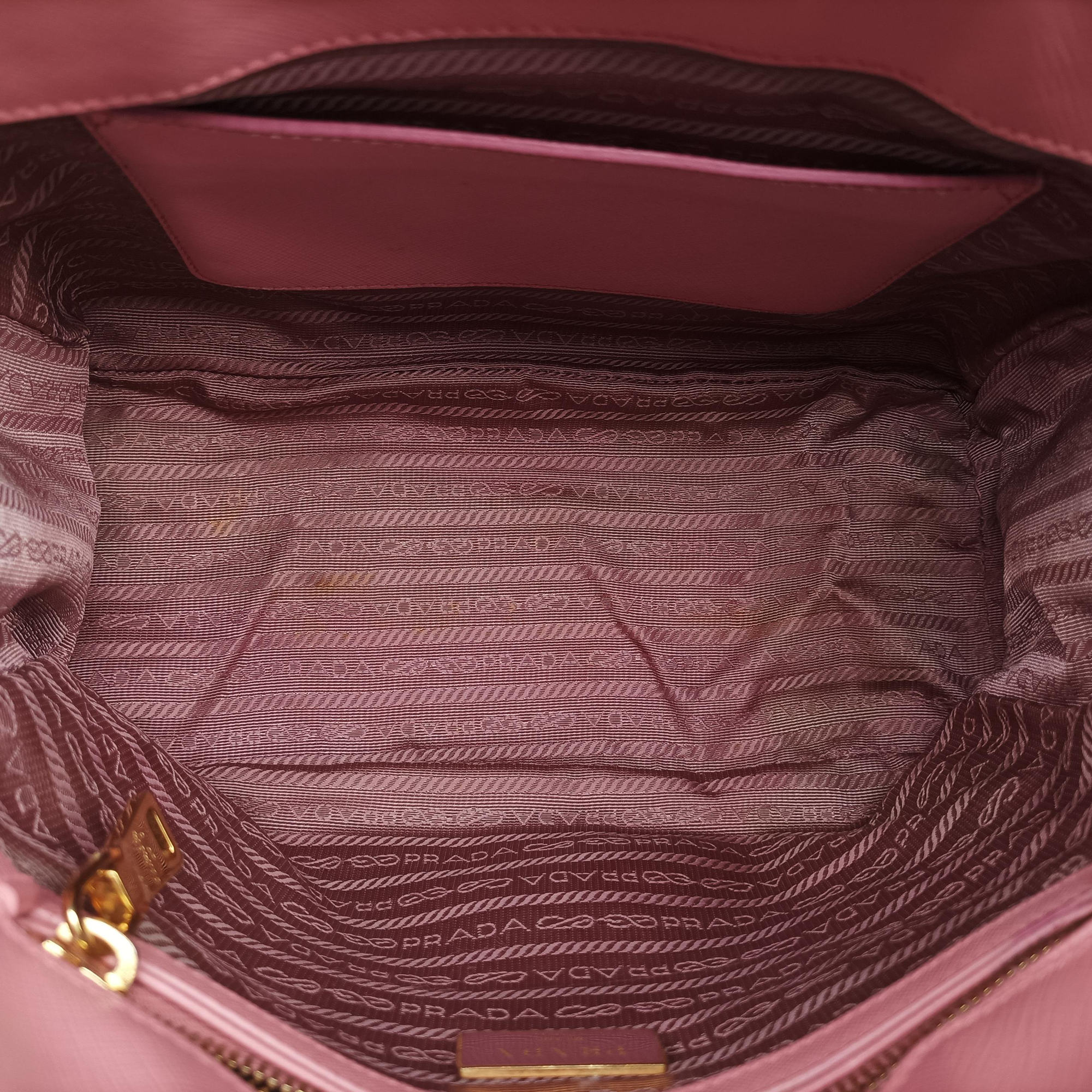 Pre-owned Prada Galleria Pink SAFFIANO Leather BN1786 shoulderbag | stylenewstar