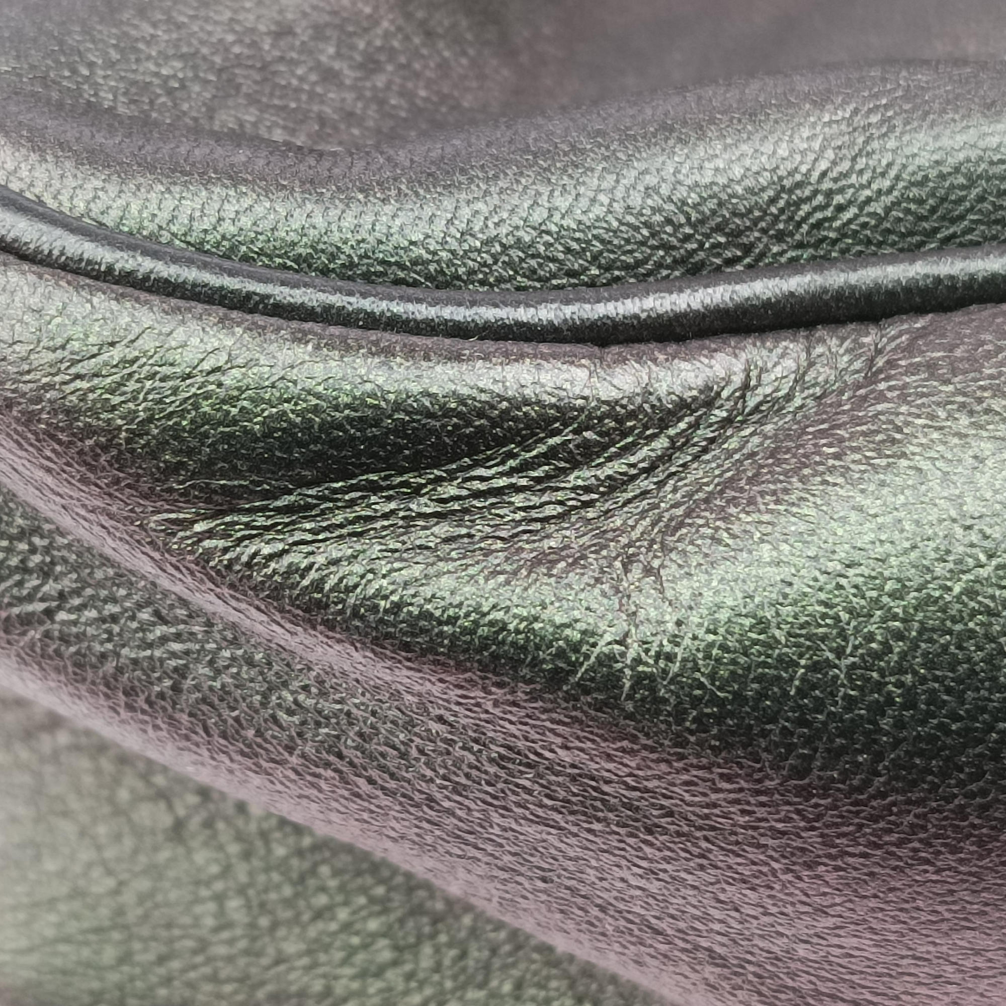 Pre-owned Bottega Veneta Iridescent Scarabee Iridescent Multi Pocket Tote  Iridescent Green Leather  shoulderbag | stylenewstar