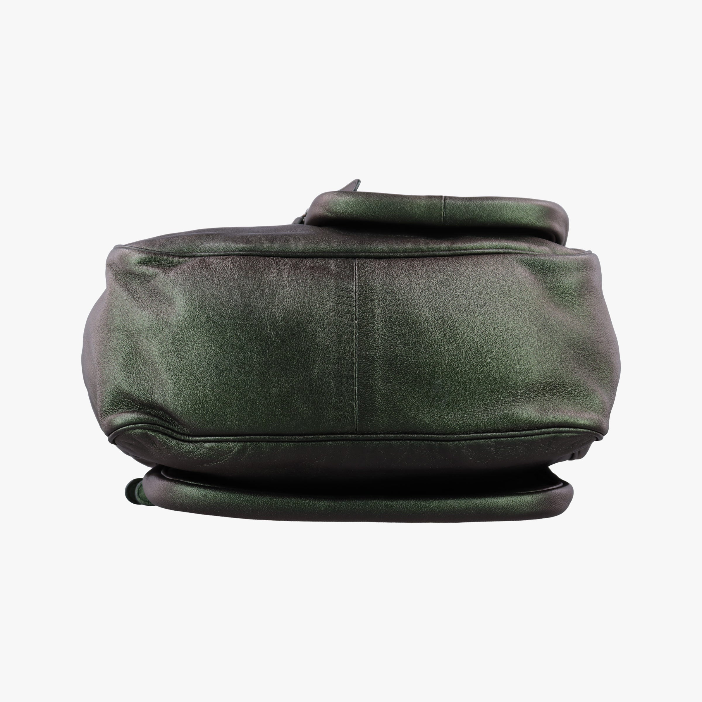 Pre-owned Bottega Veneta Iridescent Scarabee Iridescent Multi Pocket Tote  Iridescent Green Leather  shoulderbag | stylenewstar