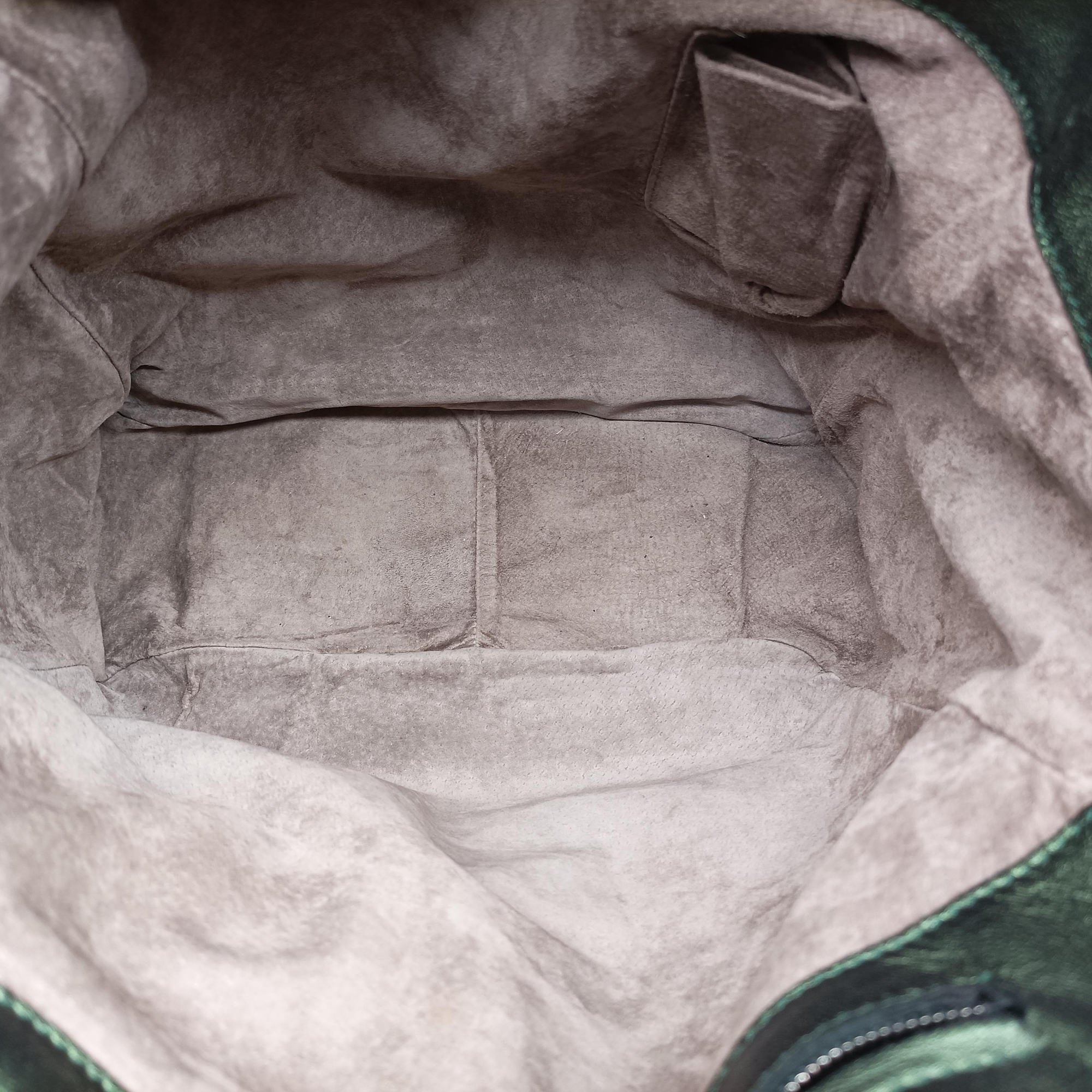 Pre-owned Bottega Veneta Iridescent Scarabee Iridescent Multi Pocket Tote  Iridescent Green Leather  shoulderbag | stylenewstar