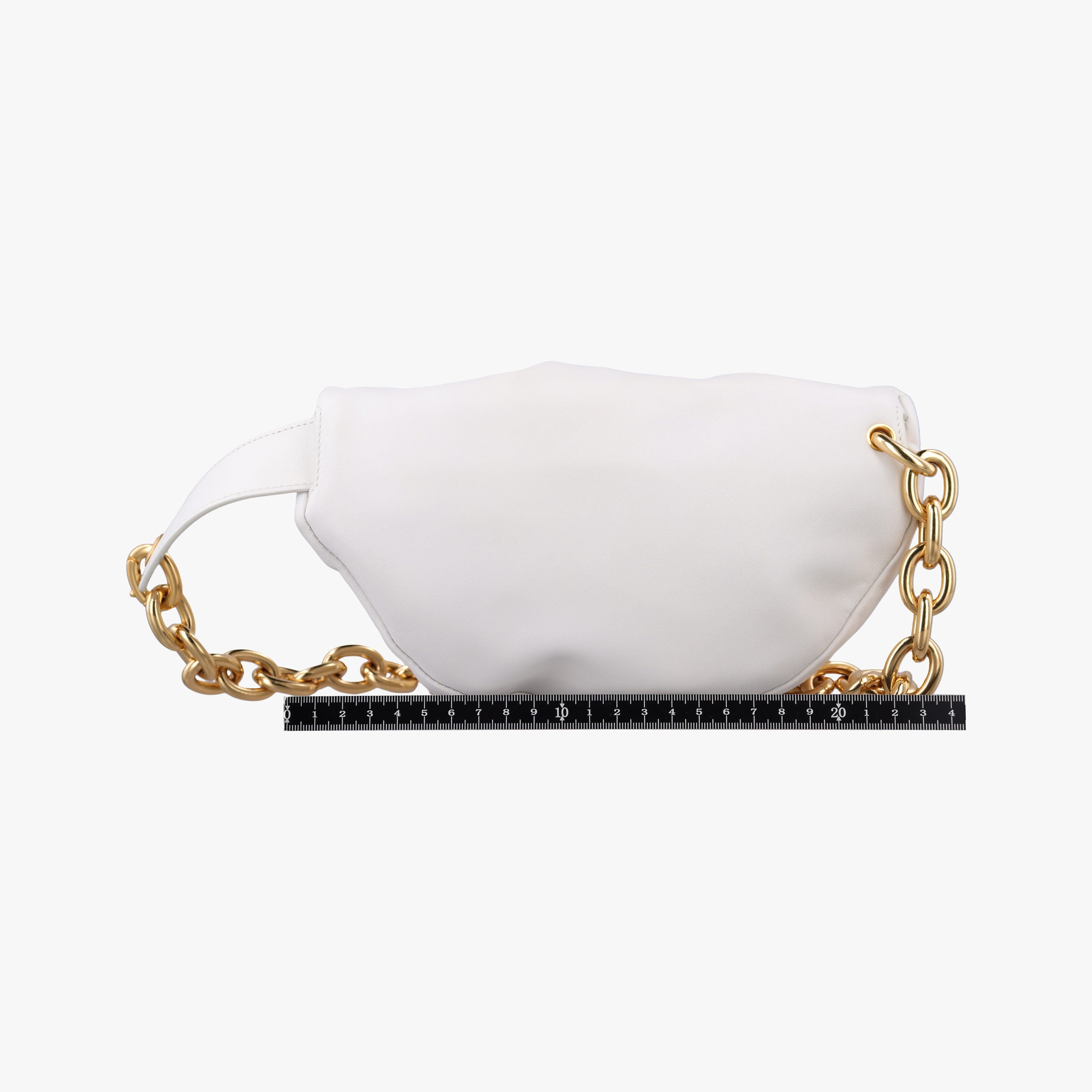 Pre-owned Bottega Veneta THE Chain Pouch White lambskin  shoulderbag | stylenewstar
