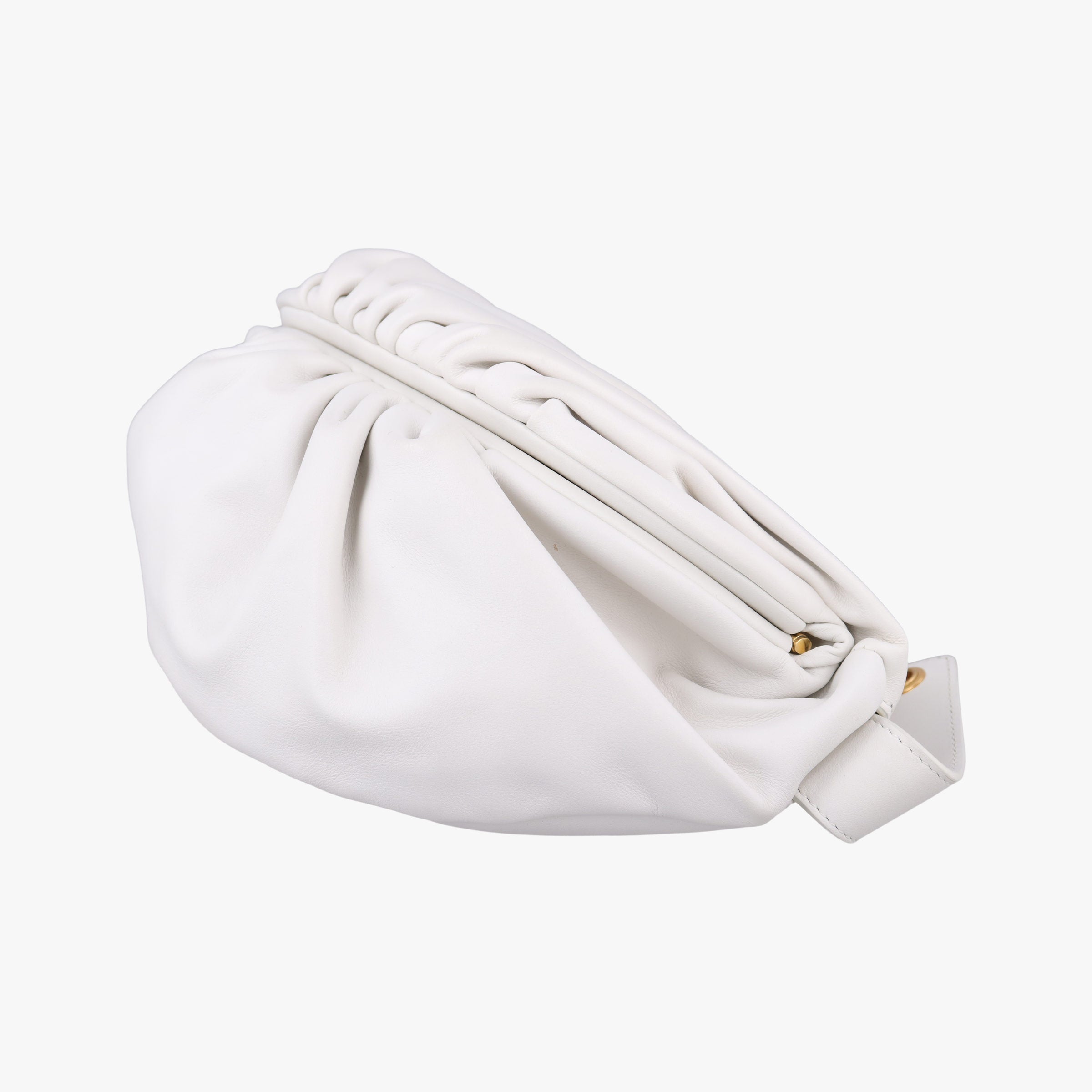 Pre-owned Bottega Veneta THE Chain Pouch White lambskin  shoulderbag | stylenewstar