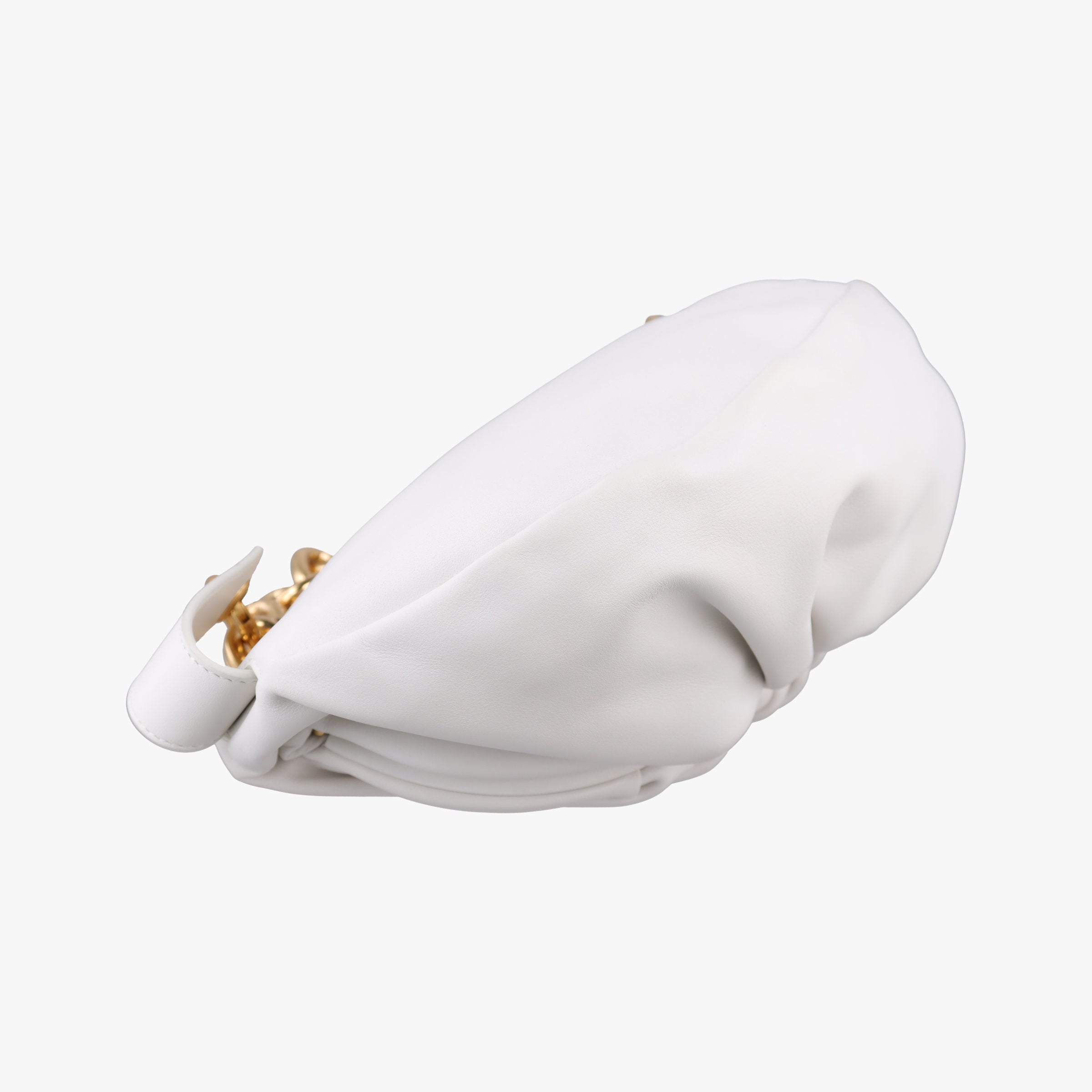 Pre-owned Bottega Veneta THE Chain Pouch White lambskin  shoulderbag | stylenewstar