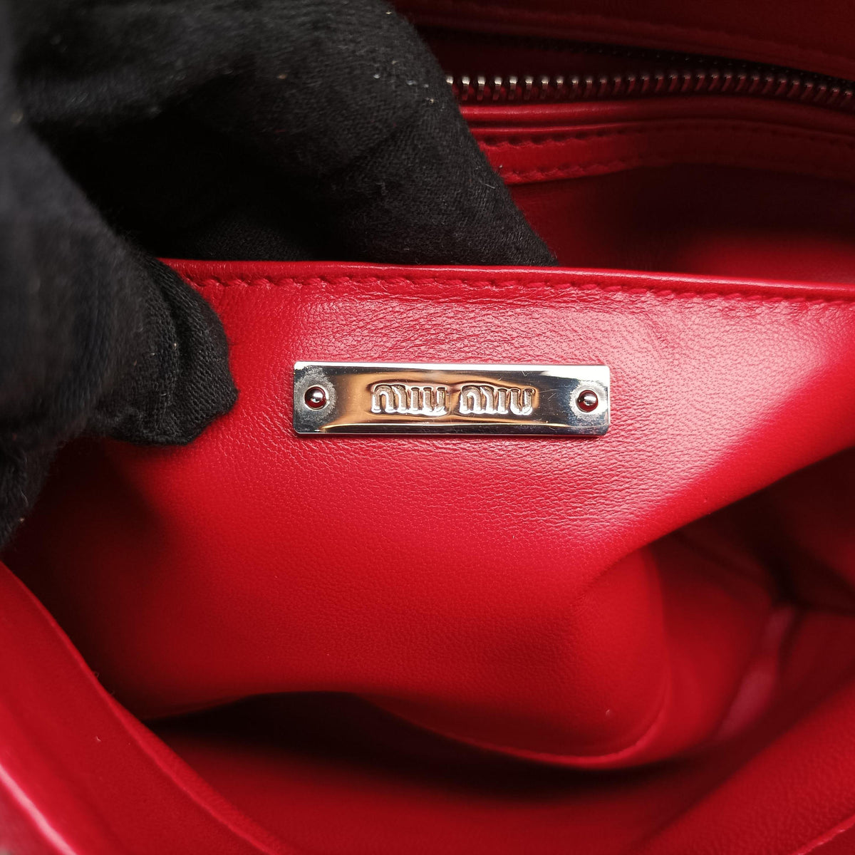 Secondhand Miu Miu Madras Pink × Red Leather  shoulderbag | stylenewstar