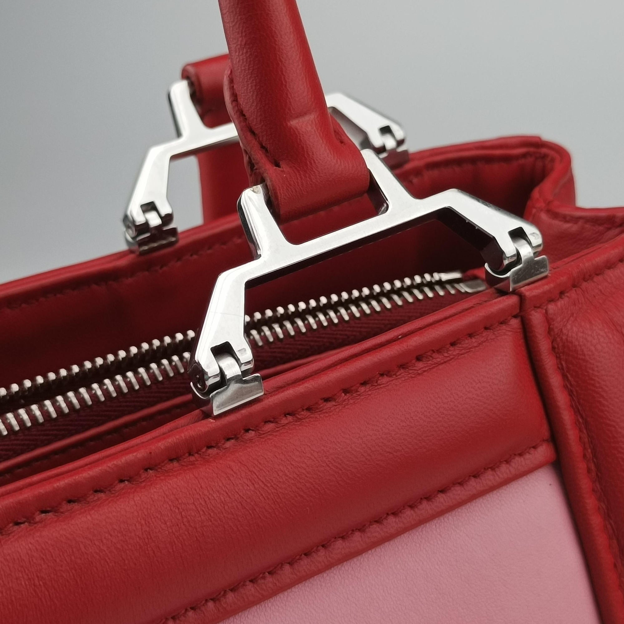 Secondhand Miu Miu Madras Pink × Red Leather  shoulderbag | stylenewstar