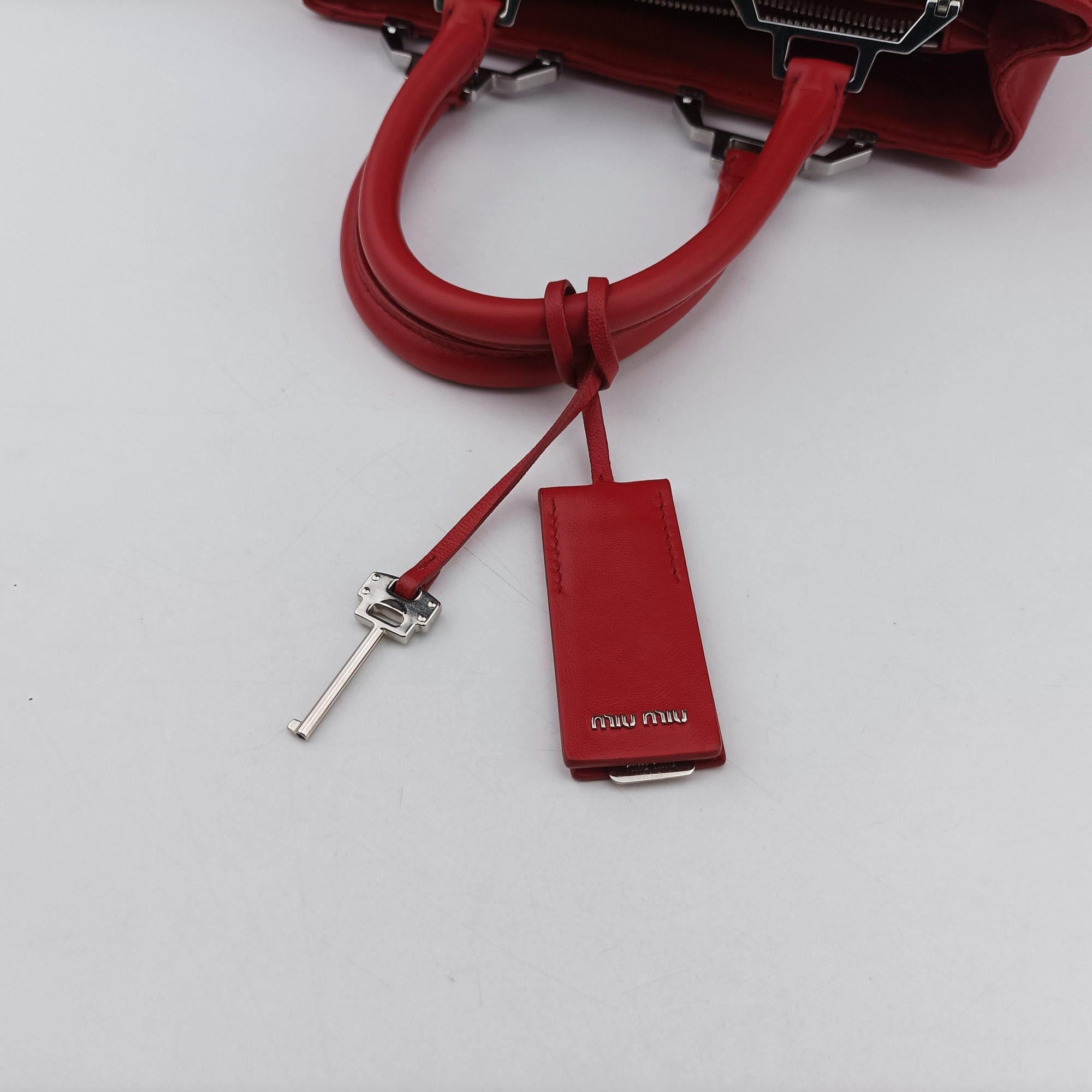 Secondhand Miu Miu Madras Pink × Red Leather  shoulderbag | stylenewstar