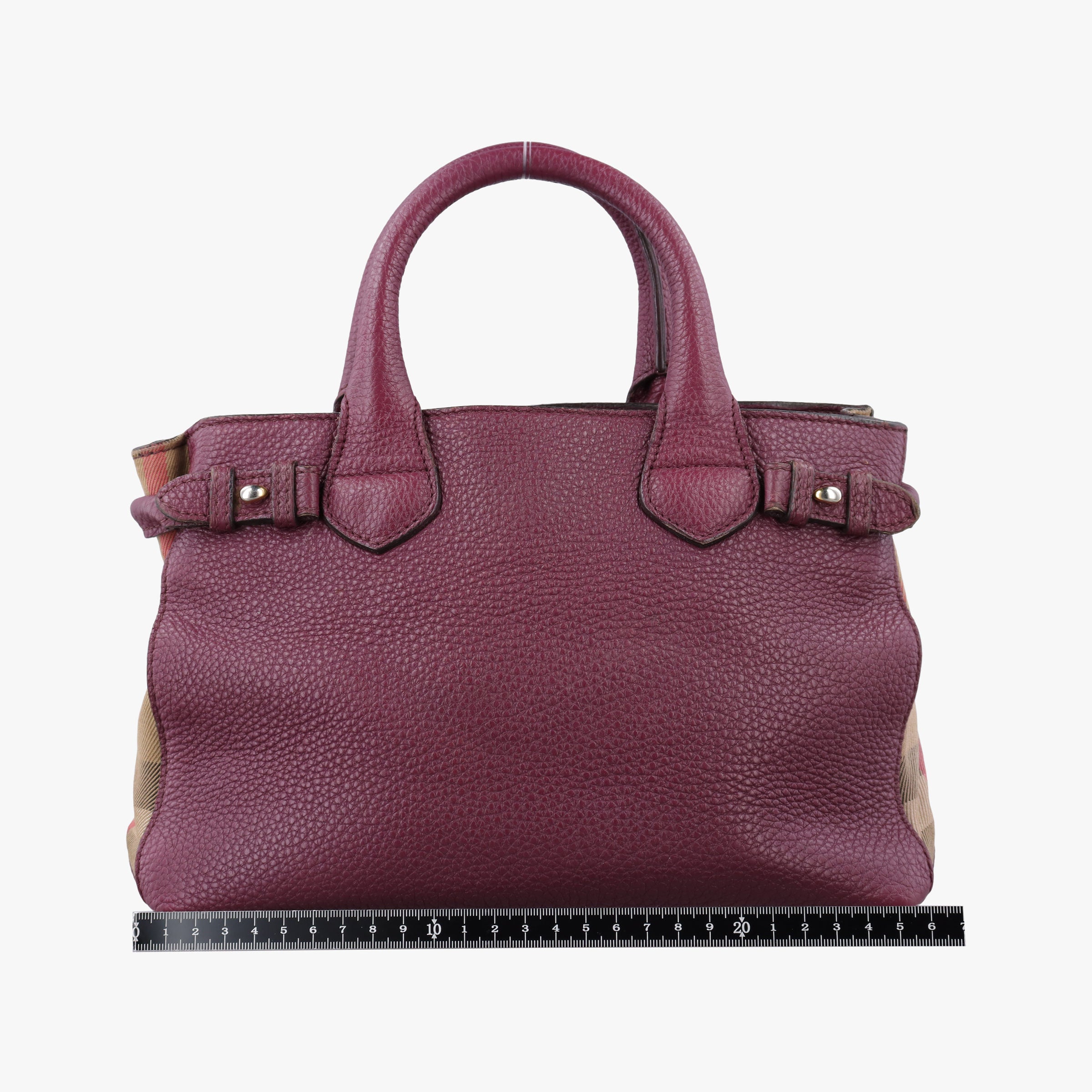 Pre-owned Burberry The Banner Burgundy×Multicolor Leather × canvas  handbag | stylenewstar