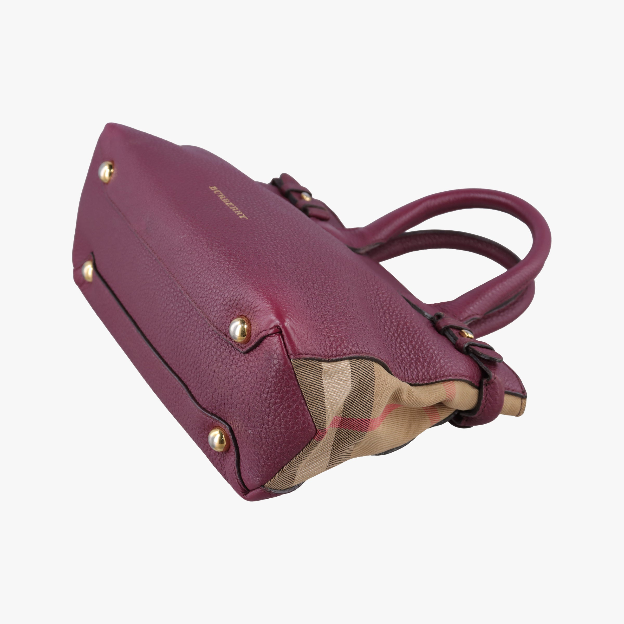 Pre-owned Burberry The Banner Burgundy×Multicolor Leather × canvas  handbag | stylenewstar