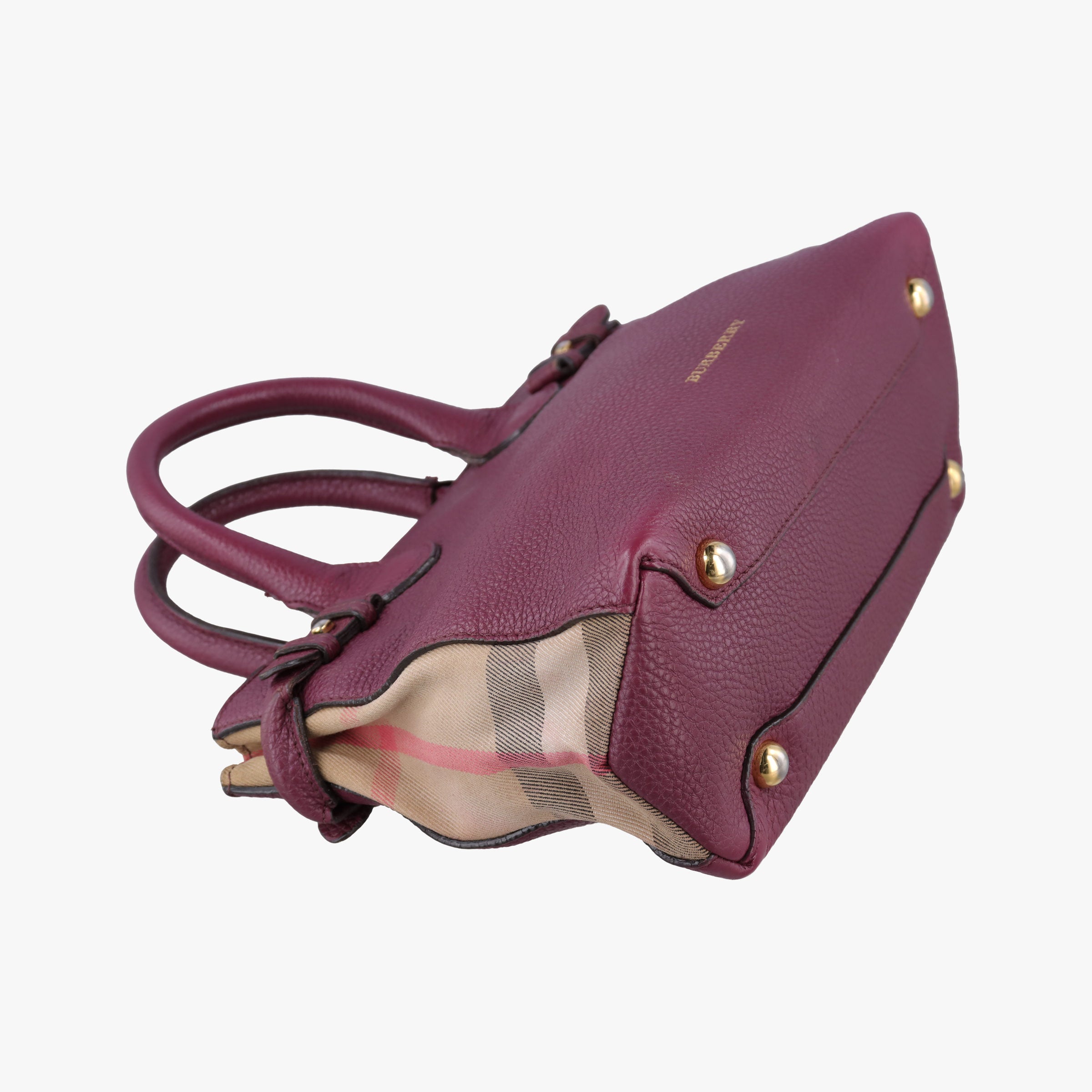 Pre-owned Burberry The Banner Burgundy×Multicolor Leather × canvas  handbag | stylenewstar