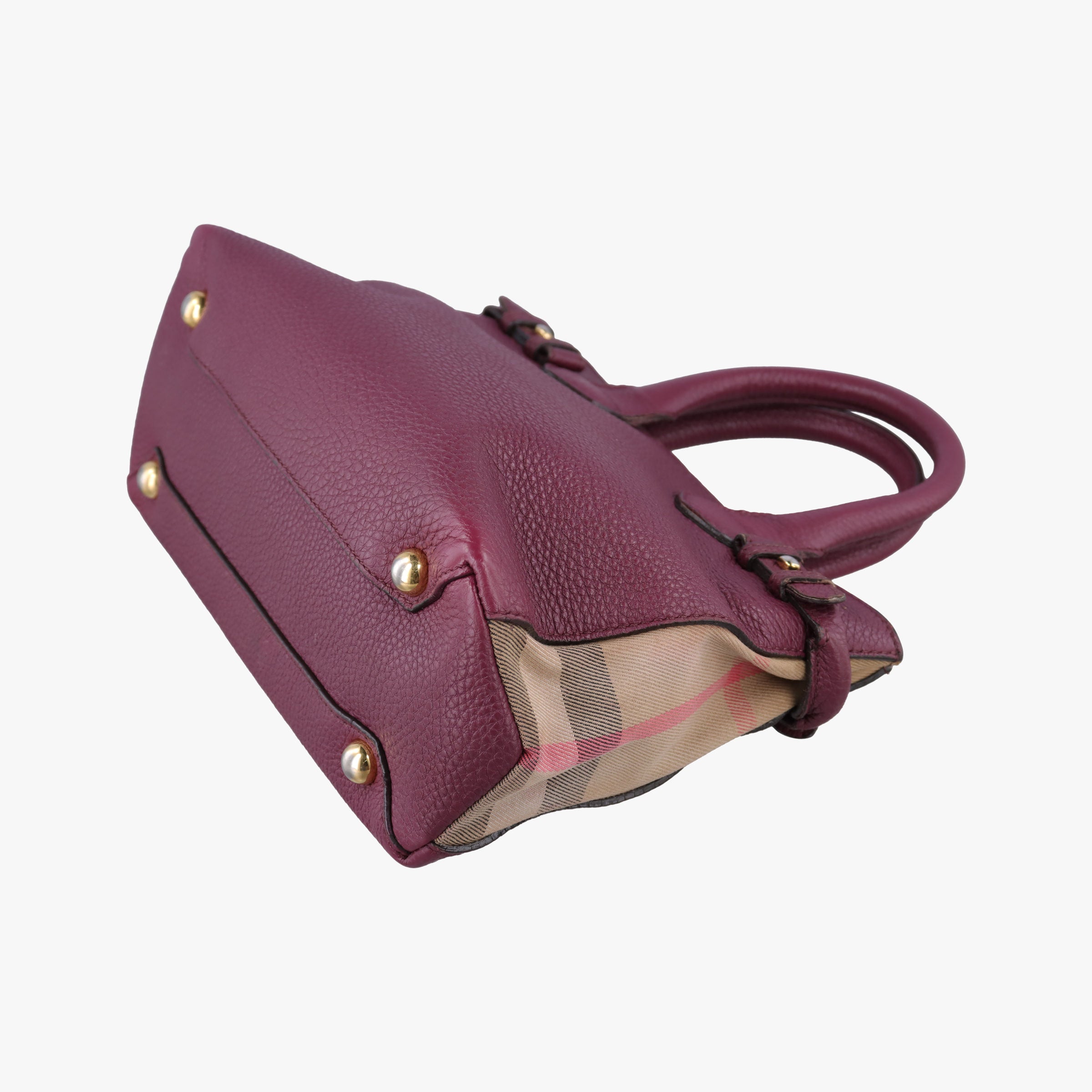 Pre-owned Burberry The Banner Burgundy×Multicolor Leather × canvas  handbag | stylenewstar