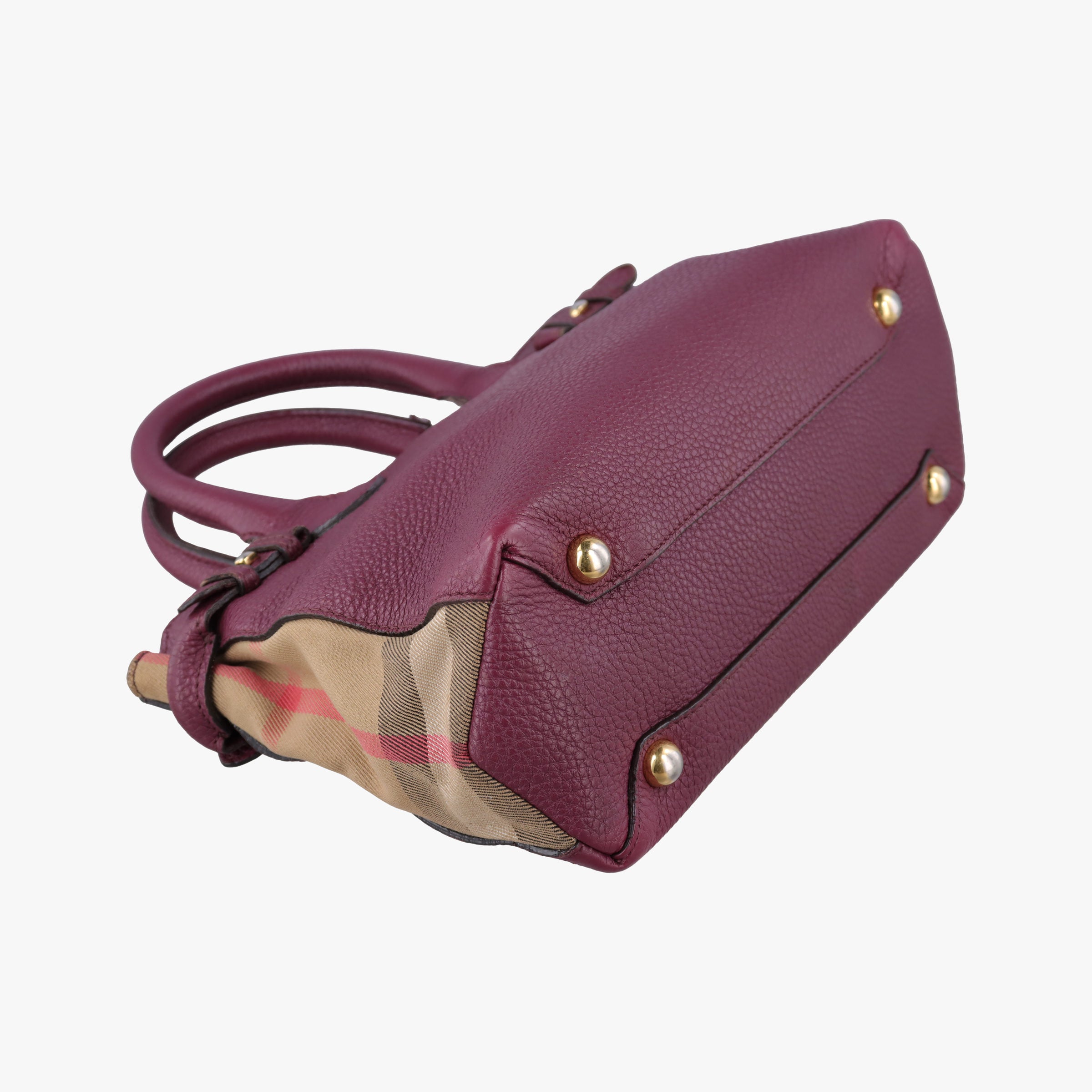 Pre-owned Burberry The Banner Burgundy×Multicolor Leather × canvas  handbag | stylenewstar