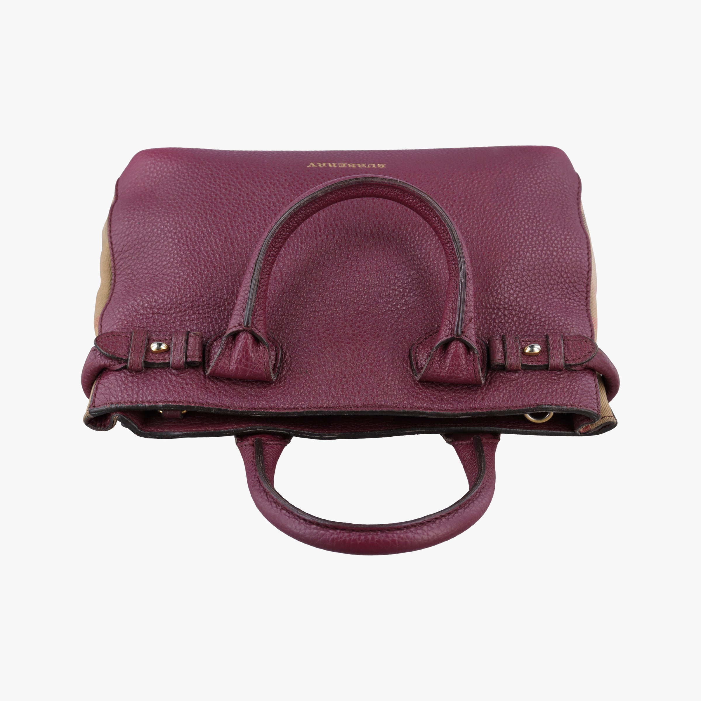 Pre-owned Burberry The Banner Burgundy×Multicolor Leather × canvas  handbag | stylenewstar