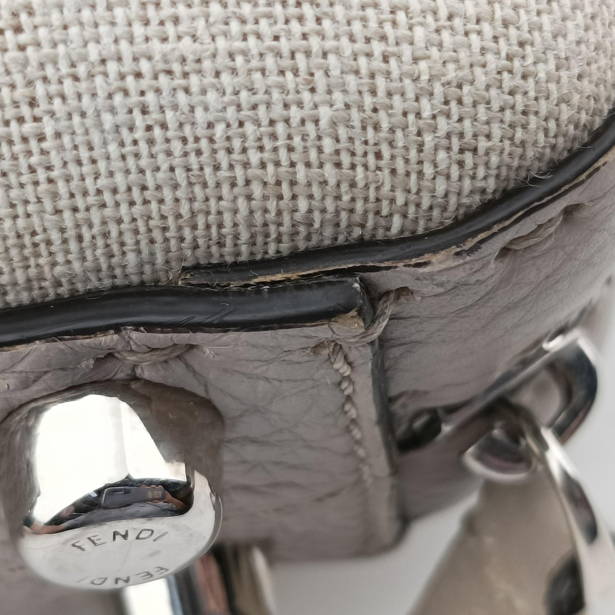 Pre-owned Fendi Travel Beige Canvas ×  Calf Leather 7VA552 shoulderbag | stylenewstar