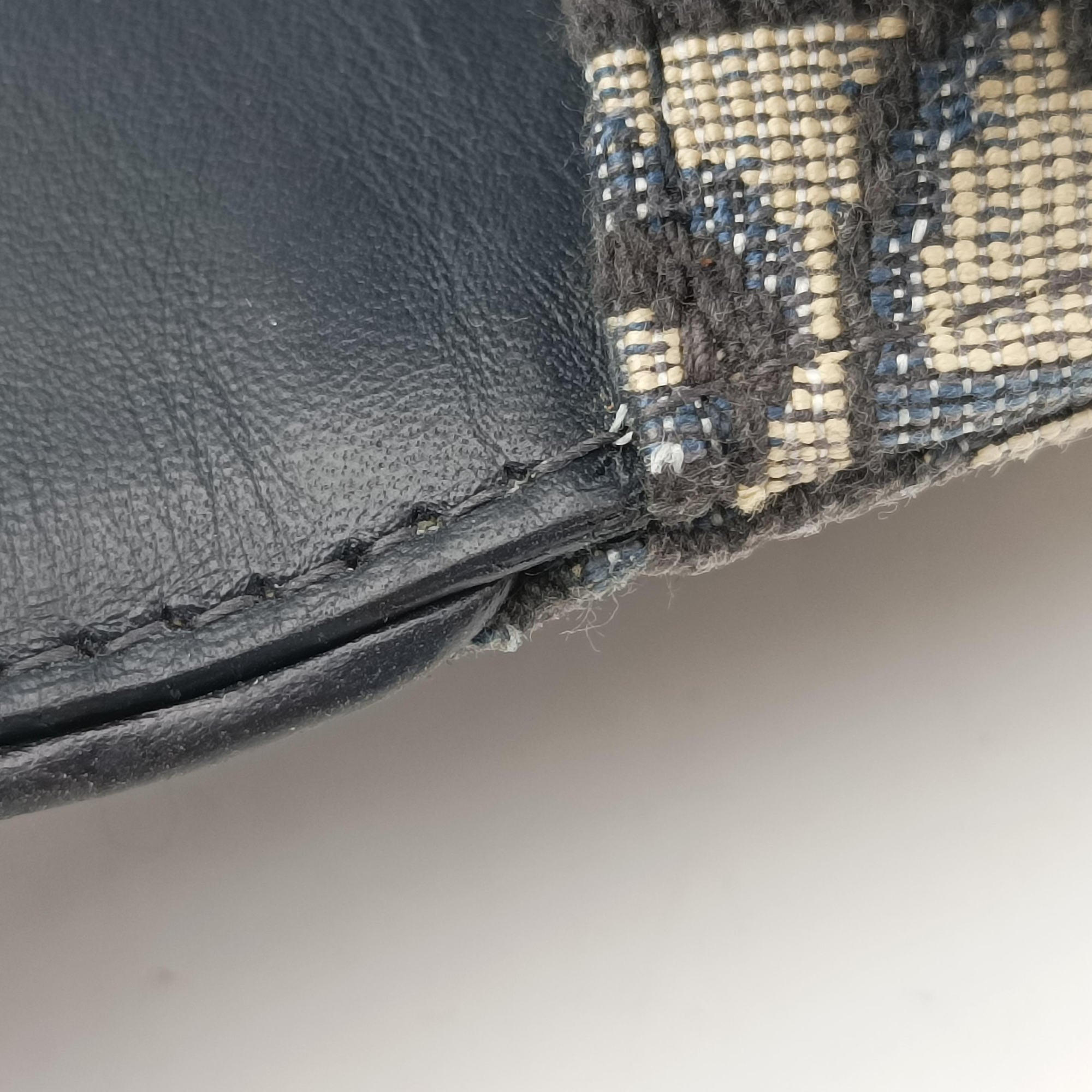 Vintage Christian Dior Saddle Navy×Gray Jacquard x Leather  bum bag/waist bag | stylenewstar
