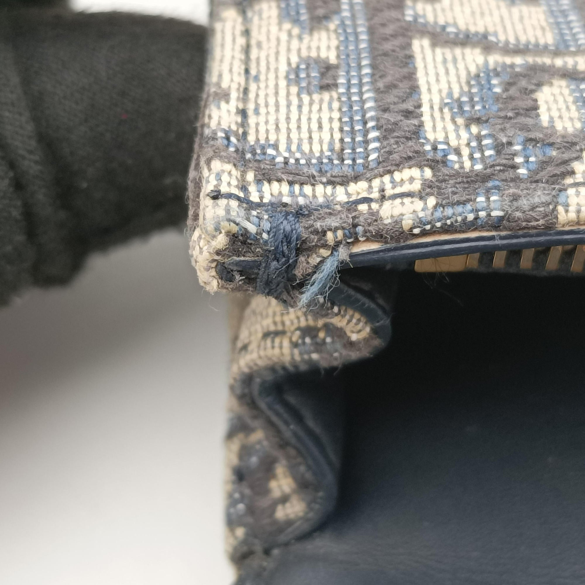 Vintage Christian Dior Saddle Navy×Gray Jacquard x Leather  bum bag/waist bag | stylenewstar