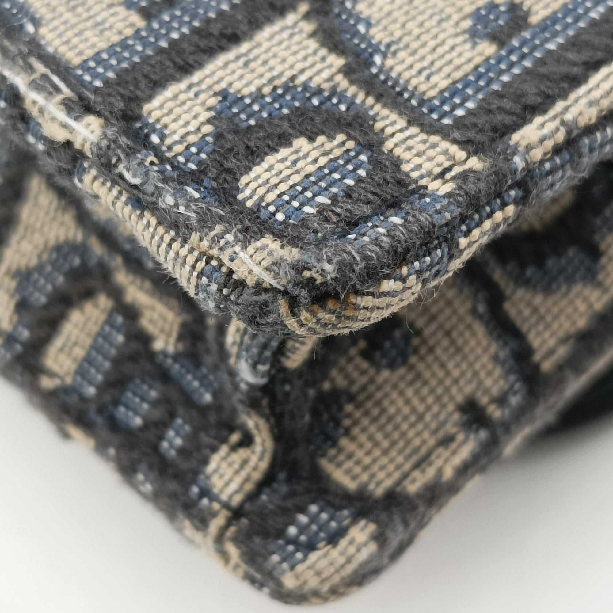 Vintage Christian Dior Saddle Navy×Gray Jacquard x Leather  bum bag/waist bag | stylenewstar