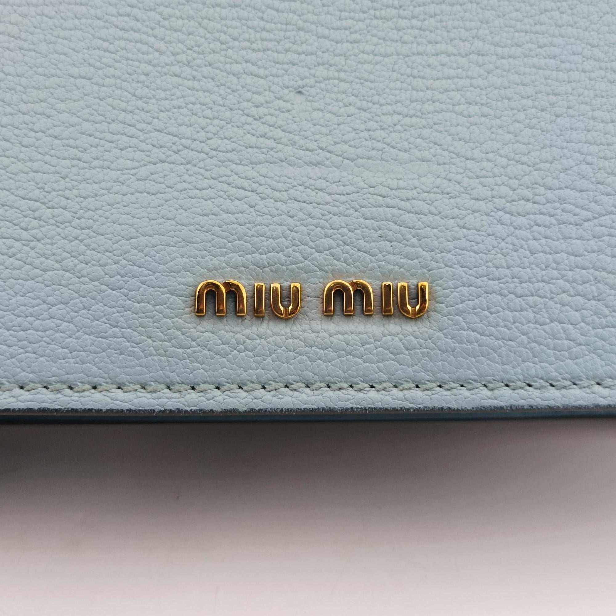 Pre-owned Miu Miu Miu Lady Blue×multiclor Leather  shoulderbag | stylenewstar