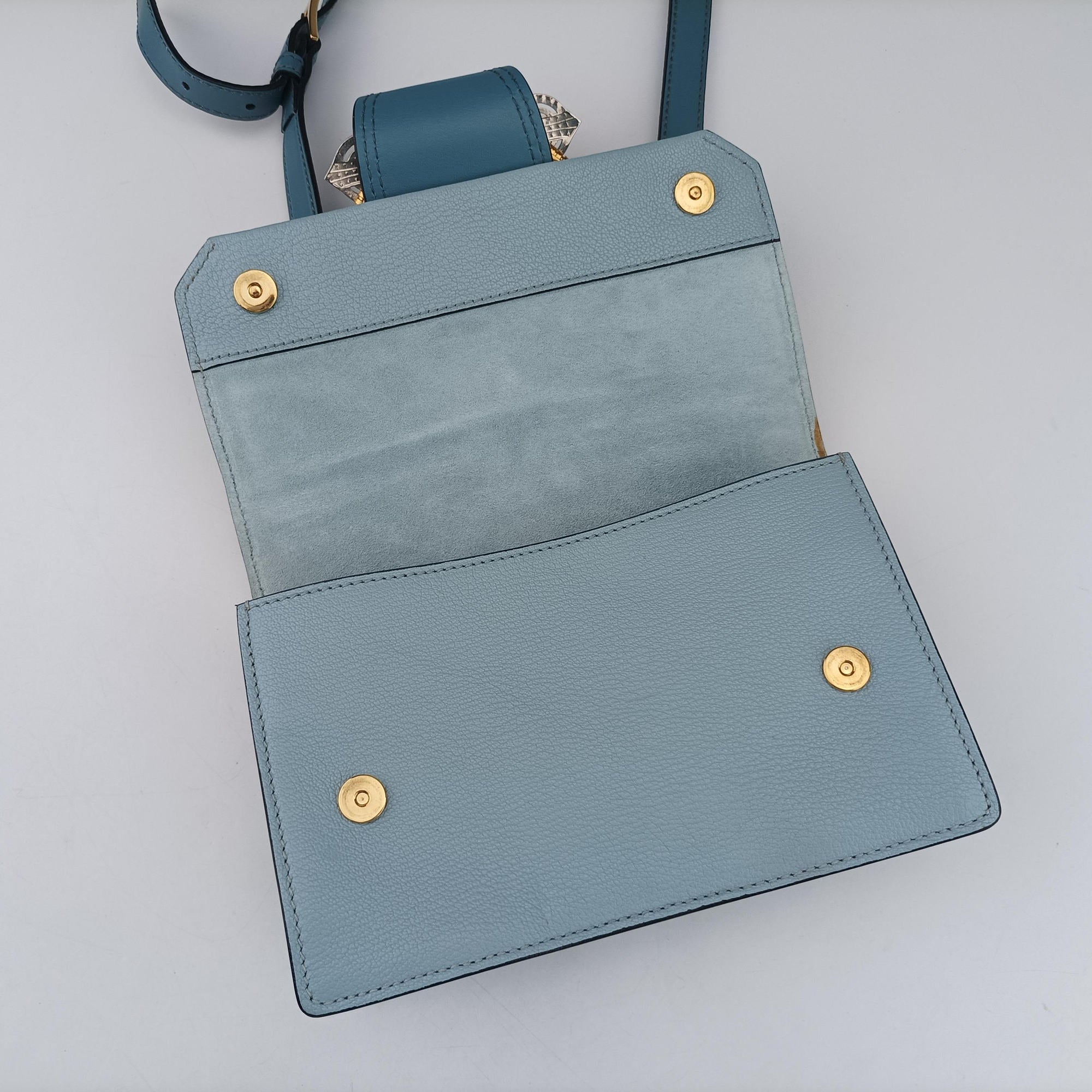 Pre-owned Miu Miu Miu Lady Blue×multiclor Leather  shoulderbag | stylenewstar