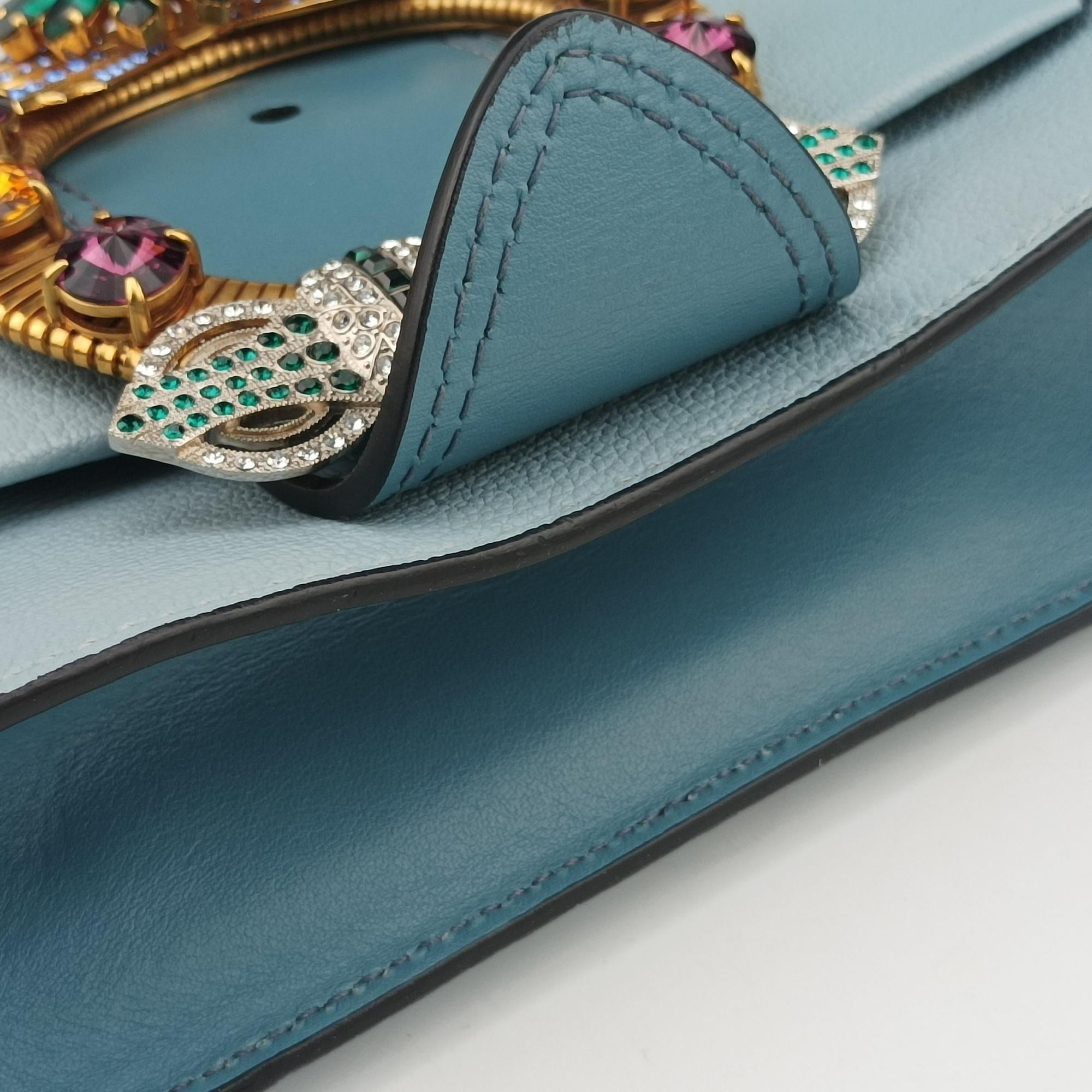 Pre-owned Miu Miu Miu Lady Blue×multiclor Leather  shoulderbag | stylenewstar