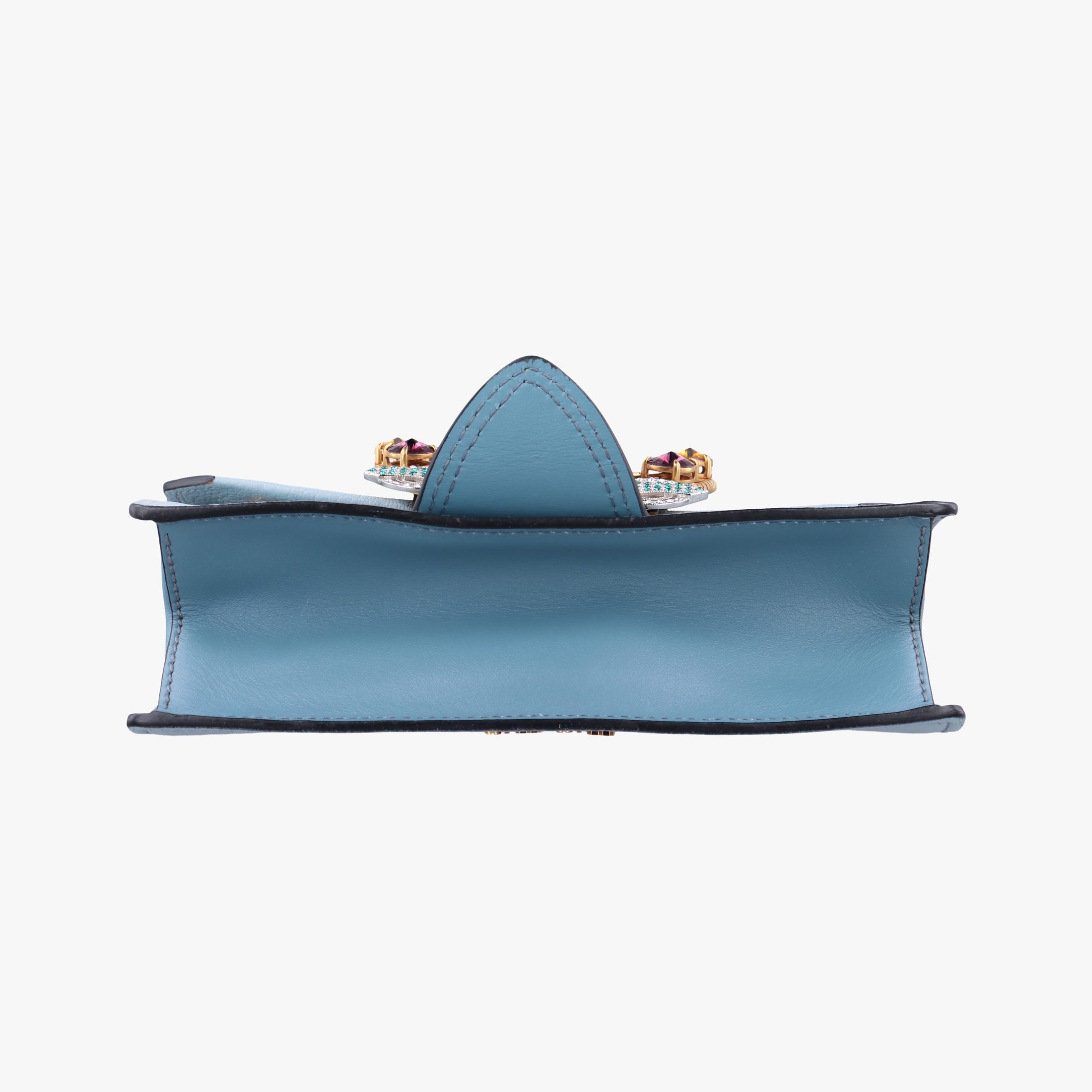 Pre-owned Miu Miu Miu Lady Blue×multiclor Leather  shoulderbag | stylenewstar