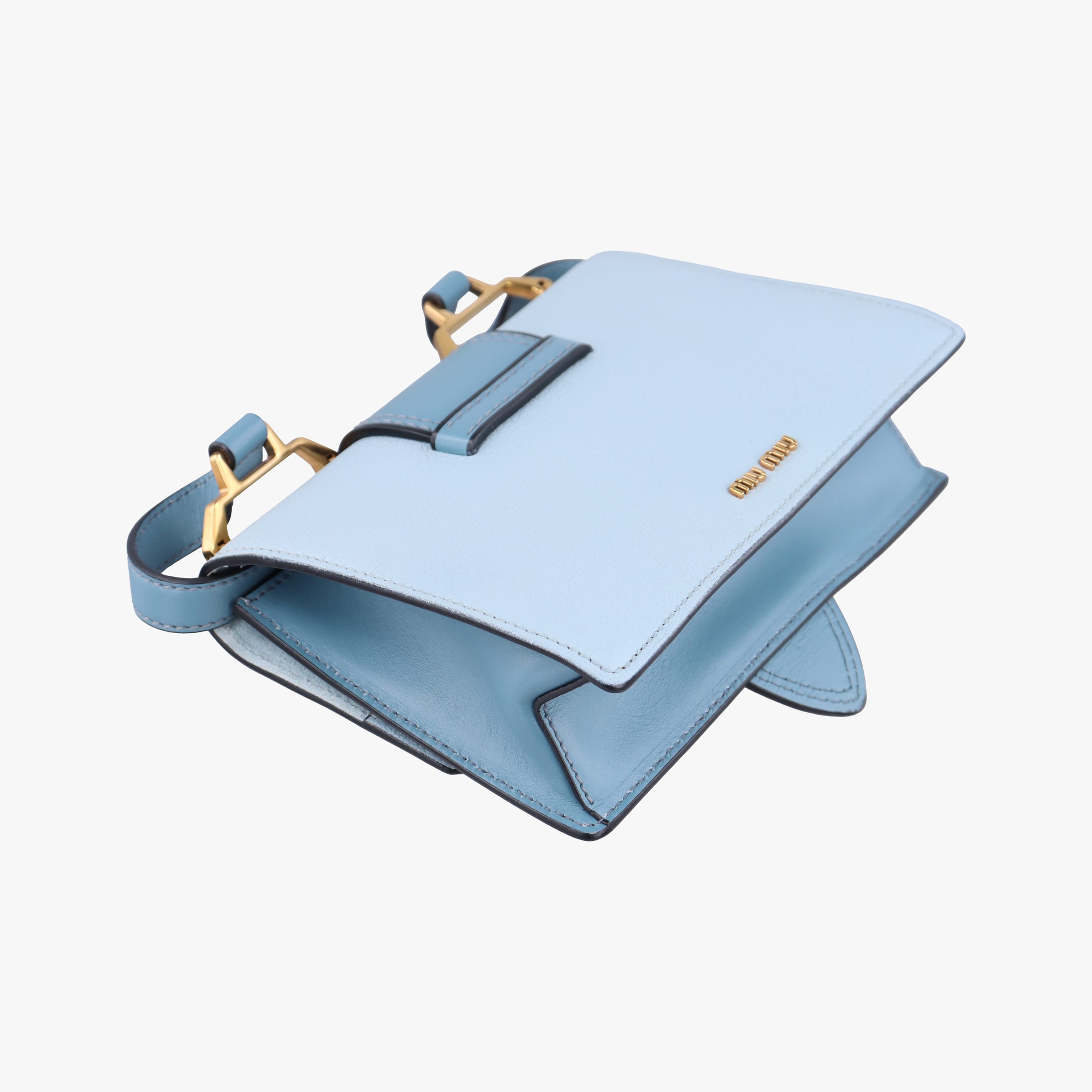 Pre-owned Miu Miu Miu Lady Blue×multiclor Leather  shoulderbag | stylenewstar