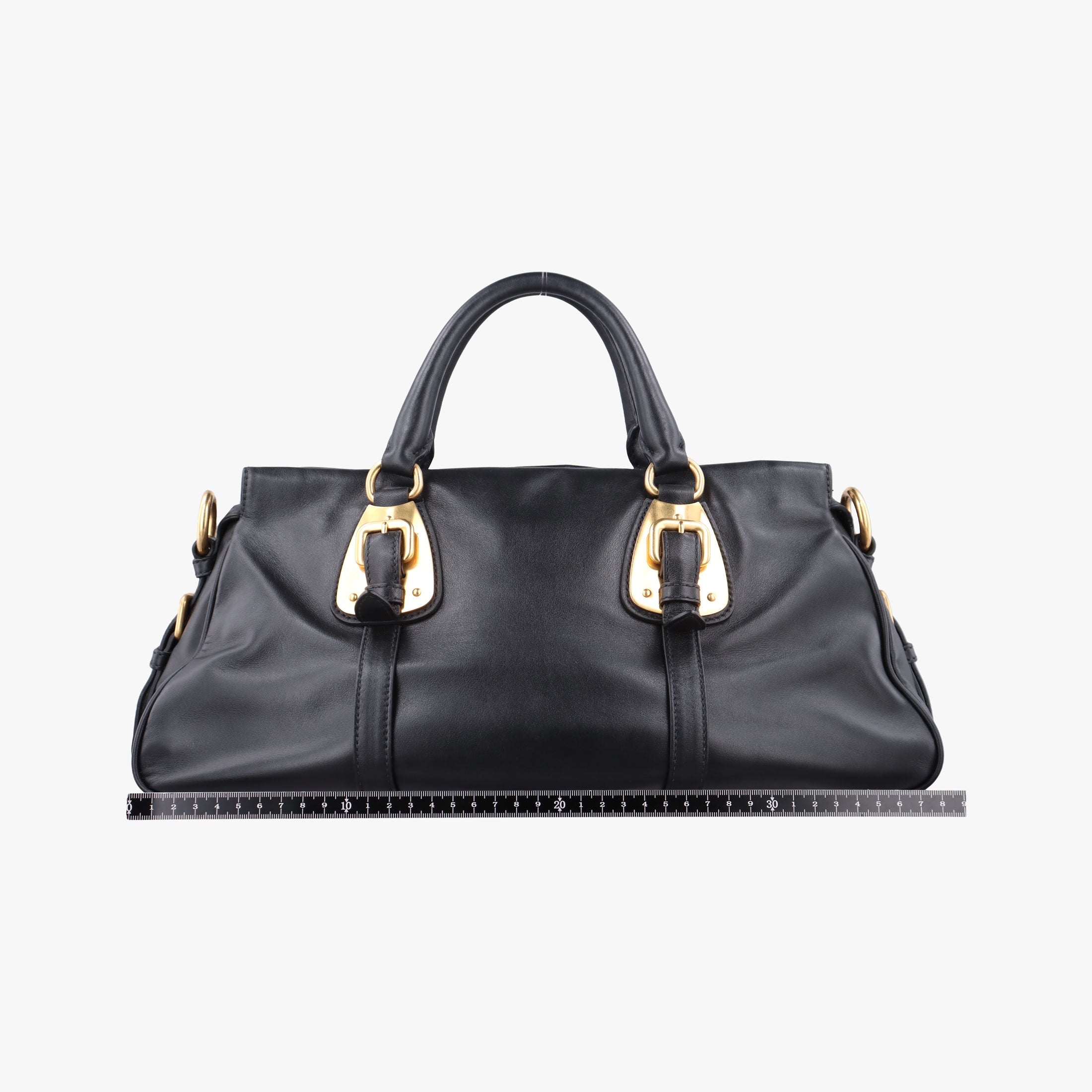 Secondhand Prada Vitello Daino Logo Black Leather BN1903 shoulderbag | stylenewstar