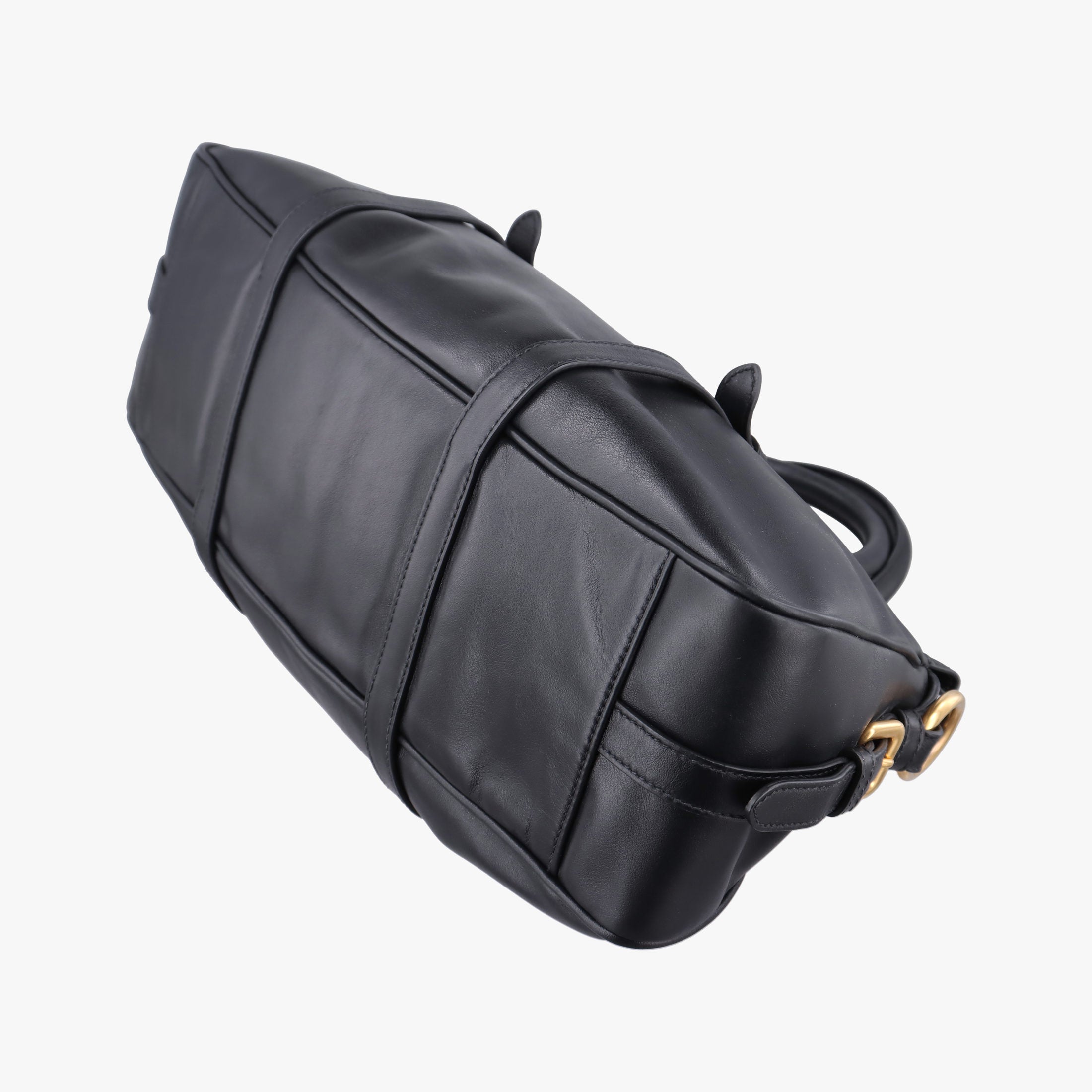 Secondhand Prada Vitello Daino Logo Black Leather BN1903 shoulderbag | stylenewstar