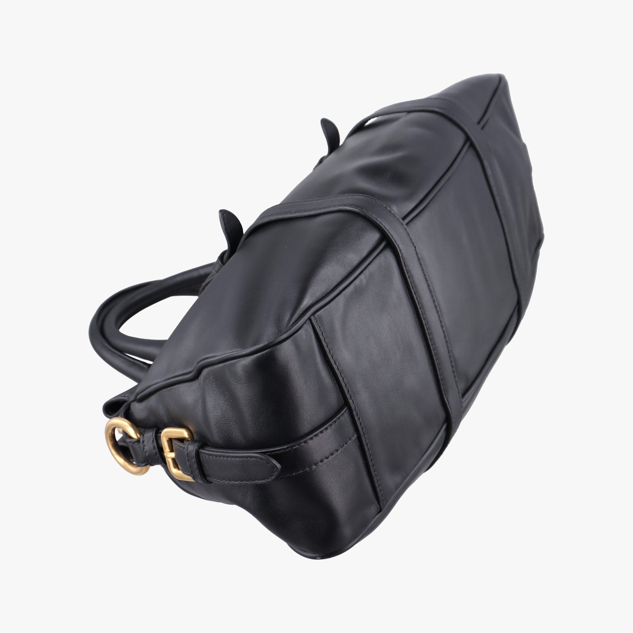Secondhand Prada Vitello Daino Logo Black Leather BN1903 shoulderbag | stylenewstar