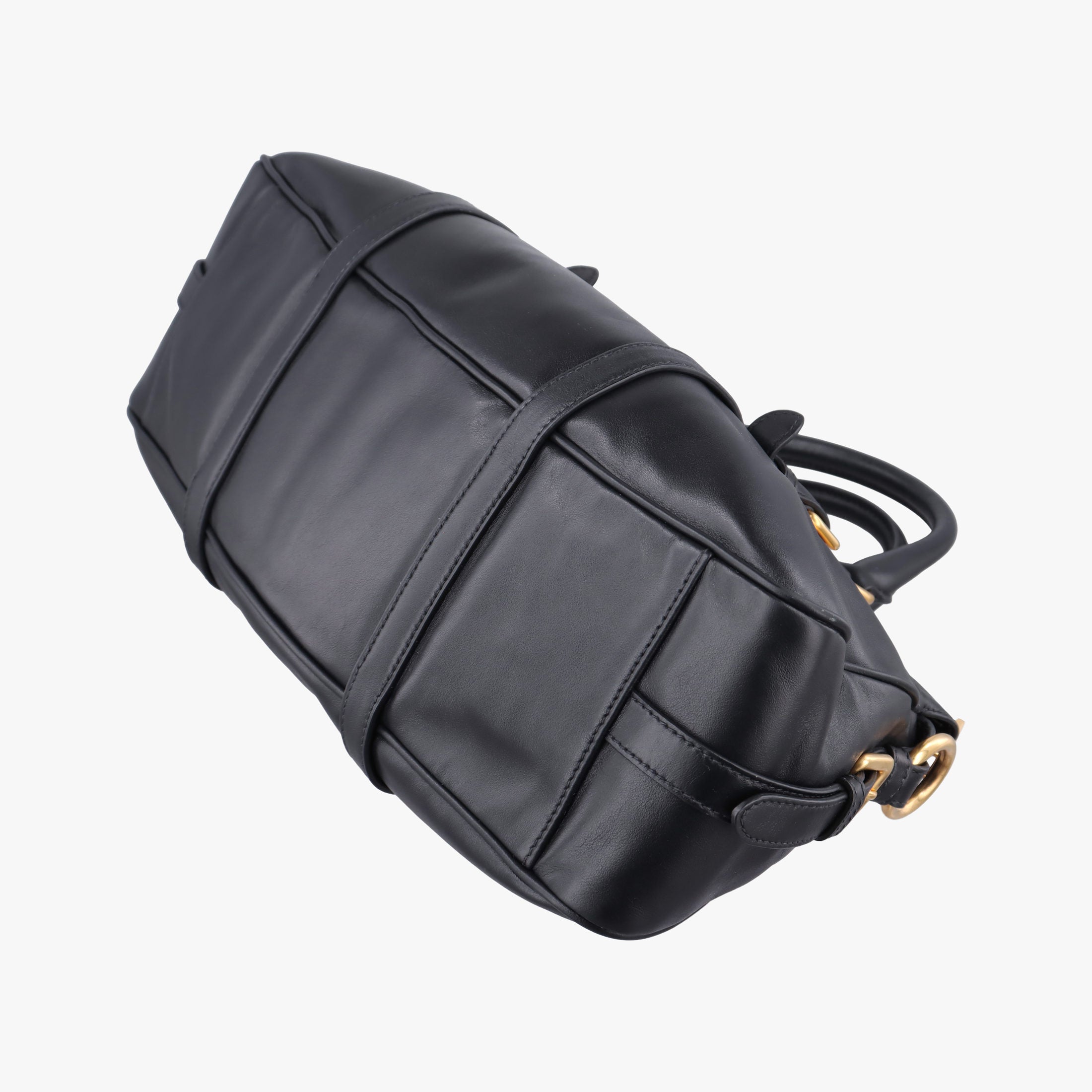 Secondhand Prada Vitello Daino Logo Black Leather BN1903 shoulderbag | stylenewstar