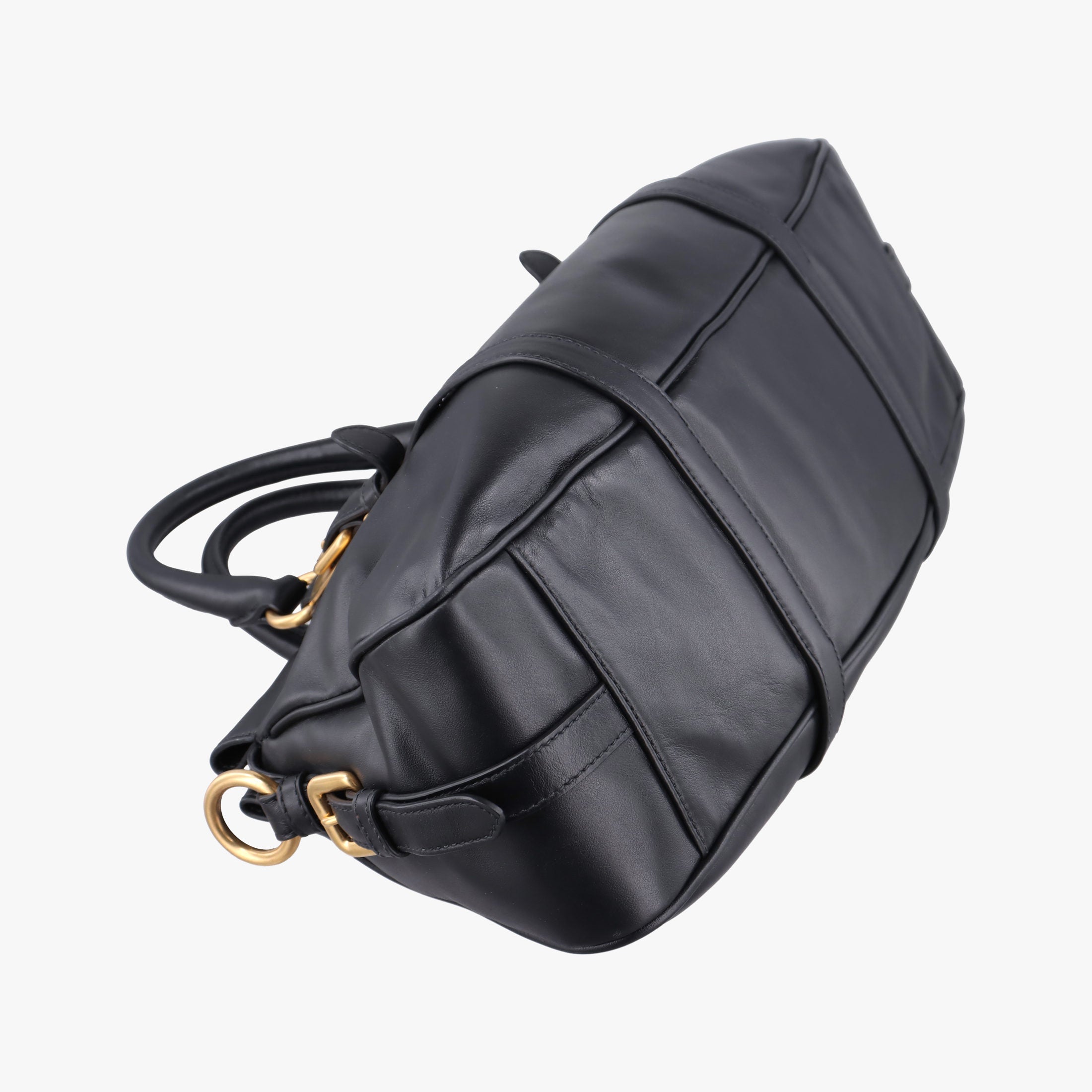 Secondhand Prada Vitello Daino Logo Black Leather BN1903 shoulderbag | stylenewstar