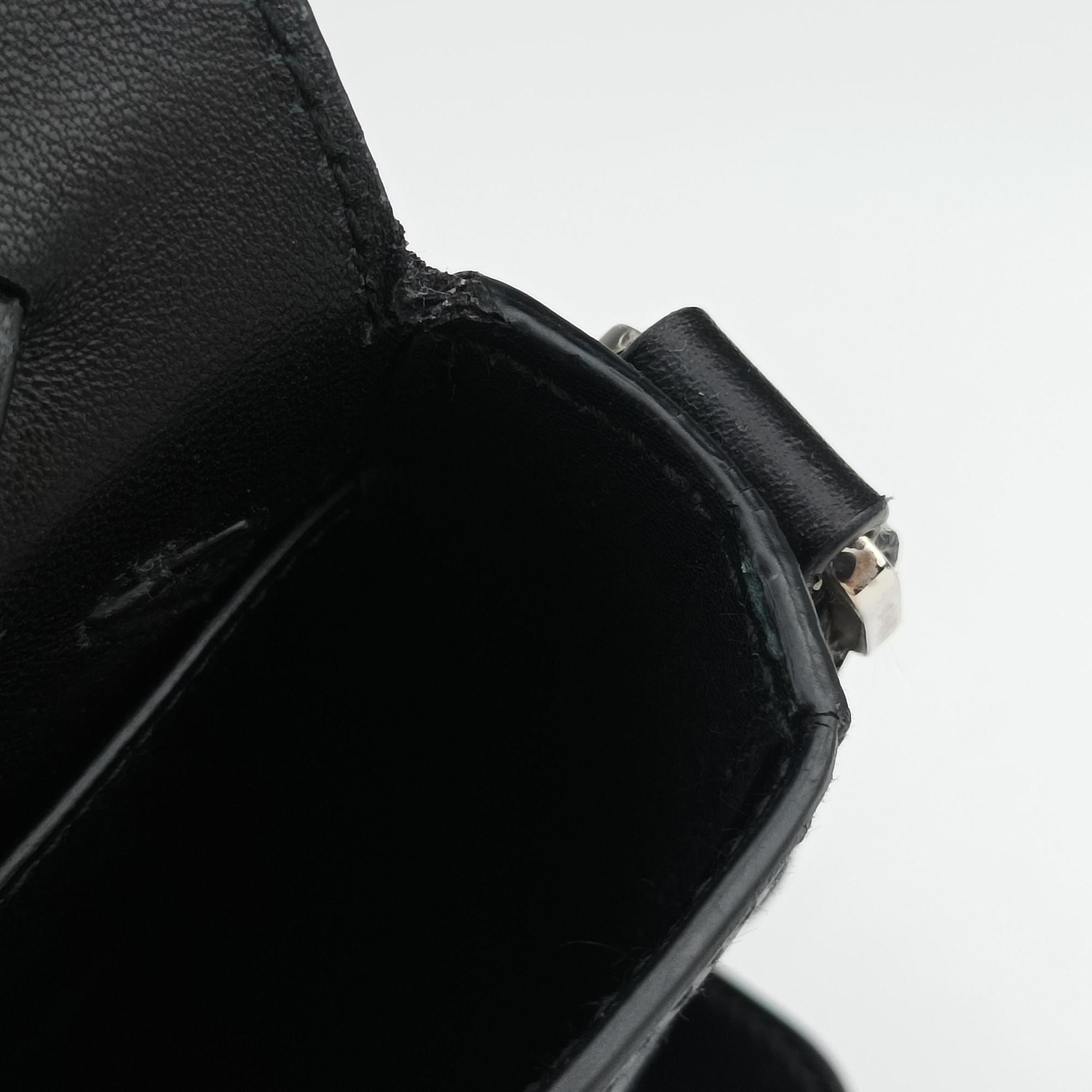 Pre-owned Prada Vitello Intreccio Tress Black Leather  shoulderbag | stylenewstar