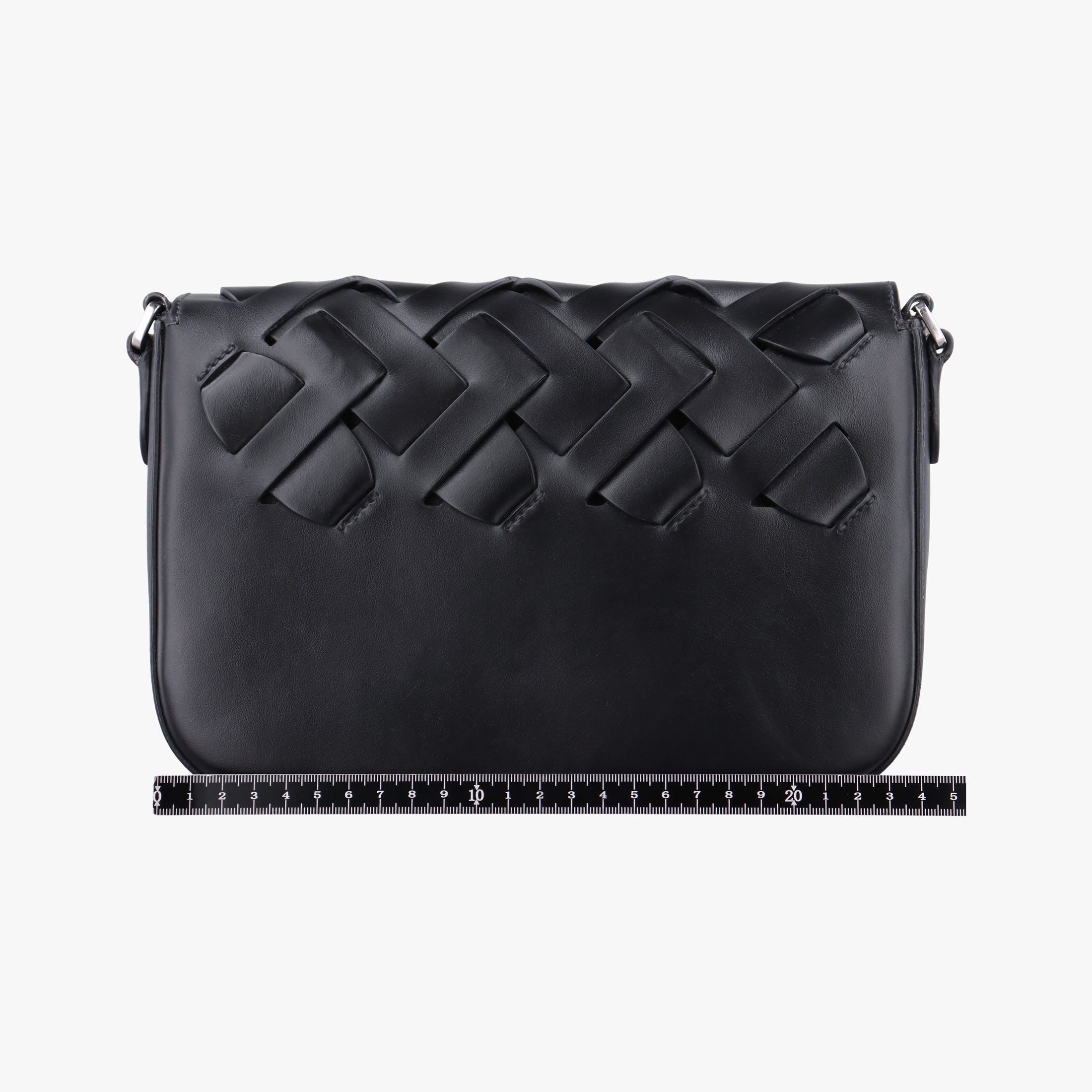 Pre-owned Prada Vitello Intreccio Tress Black Leather  shoulderbag | stylenewstar