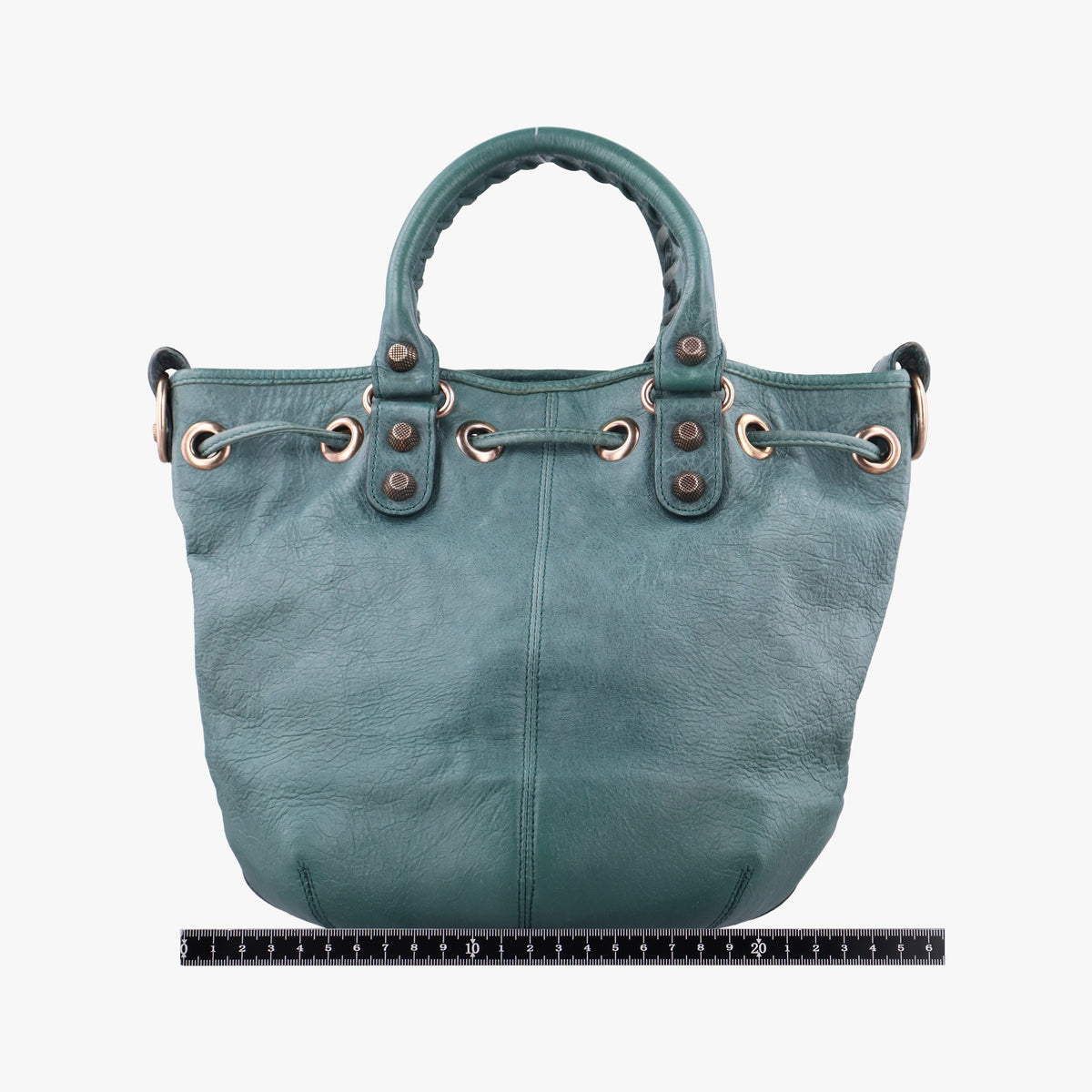 Pre-owned Balenciaga Mini Pompon Green lambskin  shoulderbag | stylenewstar