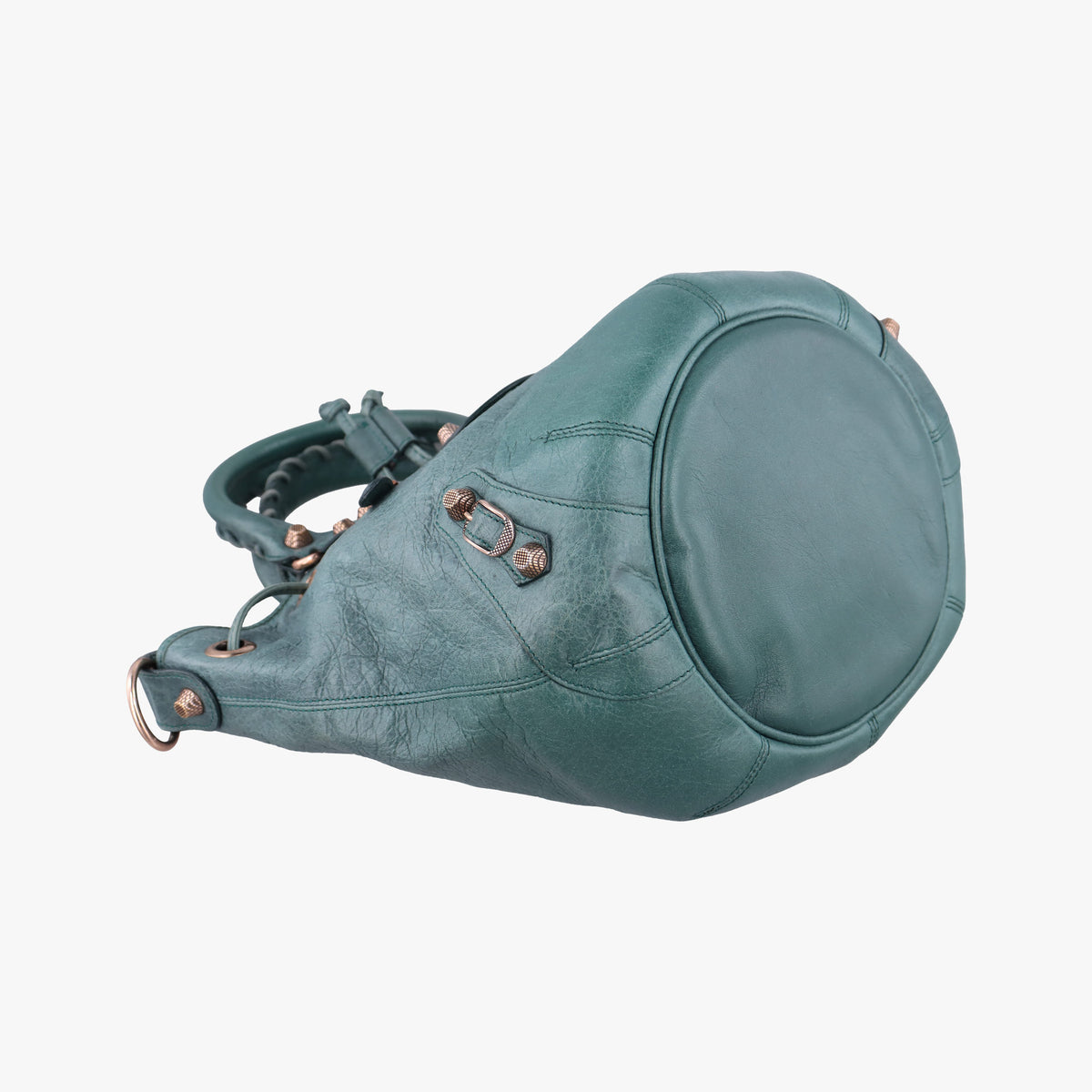 Pre-owned Balenciaga Mini Pompon Green lambskin  shoulderbag | stylenewstar