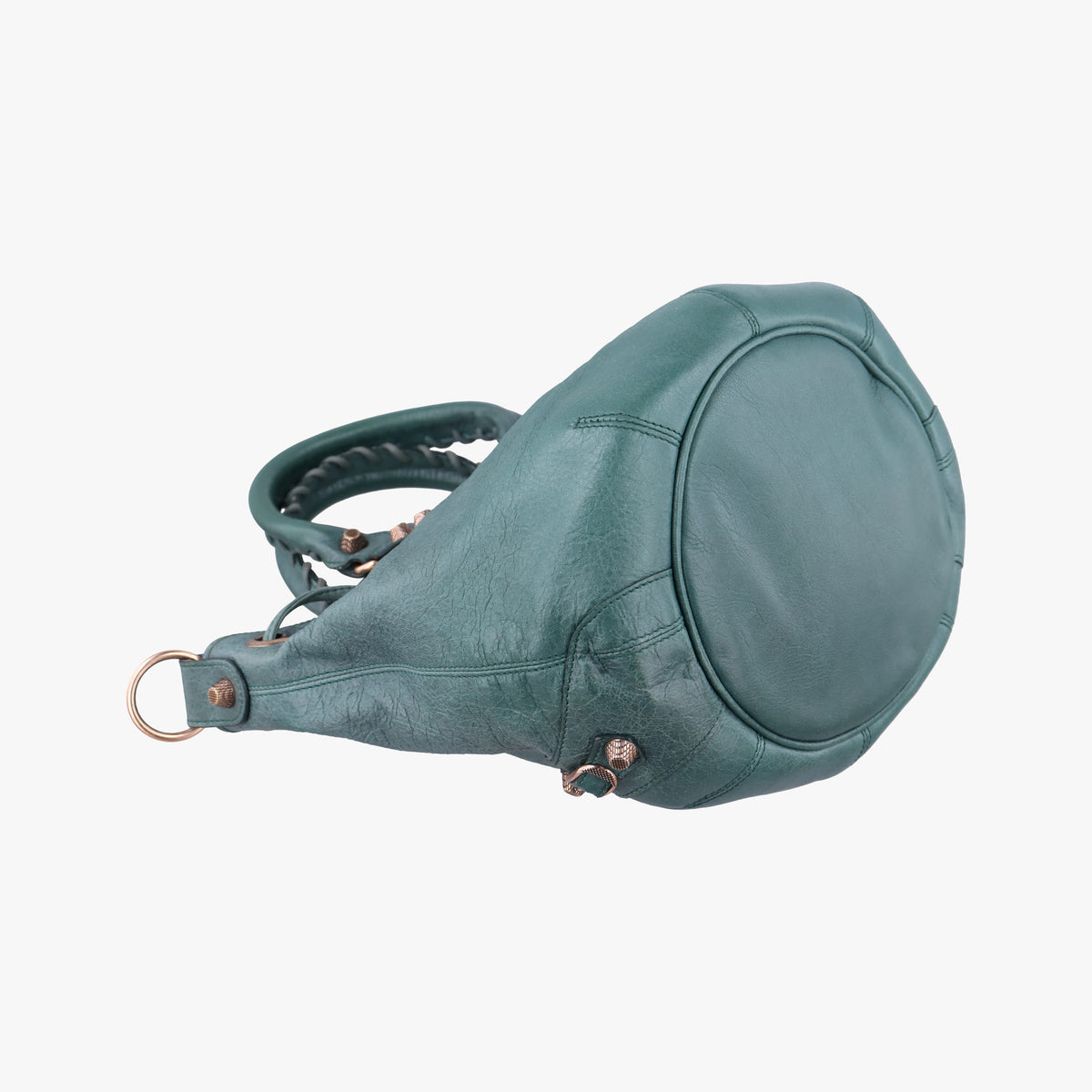 Pre-owned Balenciaga Mini Pompon Green lambskin  shoulderbag | stylenewstar