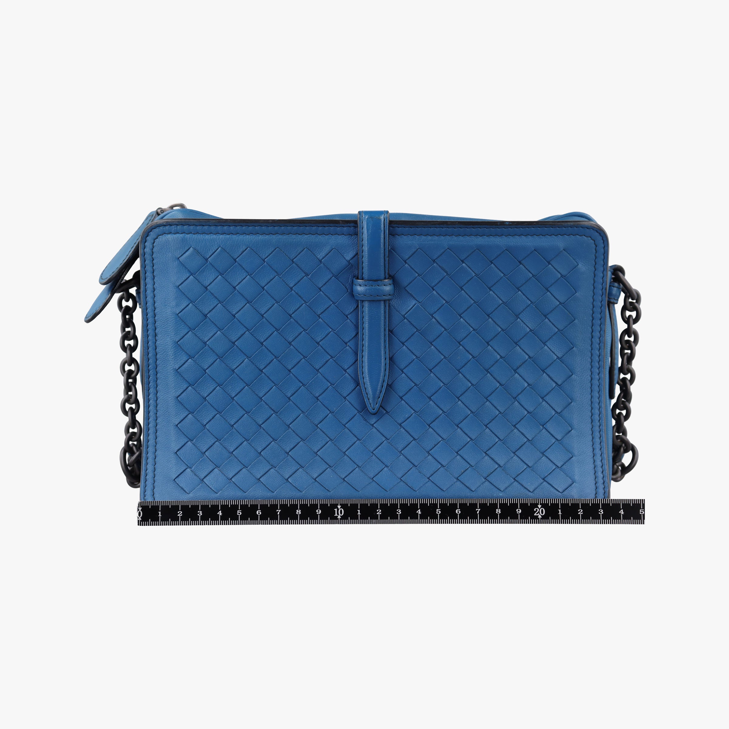 Pre-owned Bottega Veneta Intrecciato Blue lambskin  shoulderbag | stylenewstar