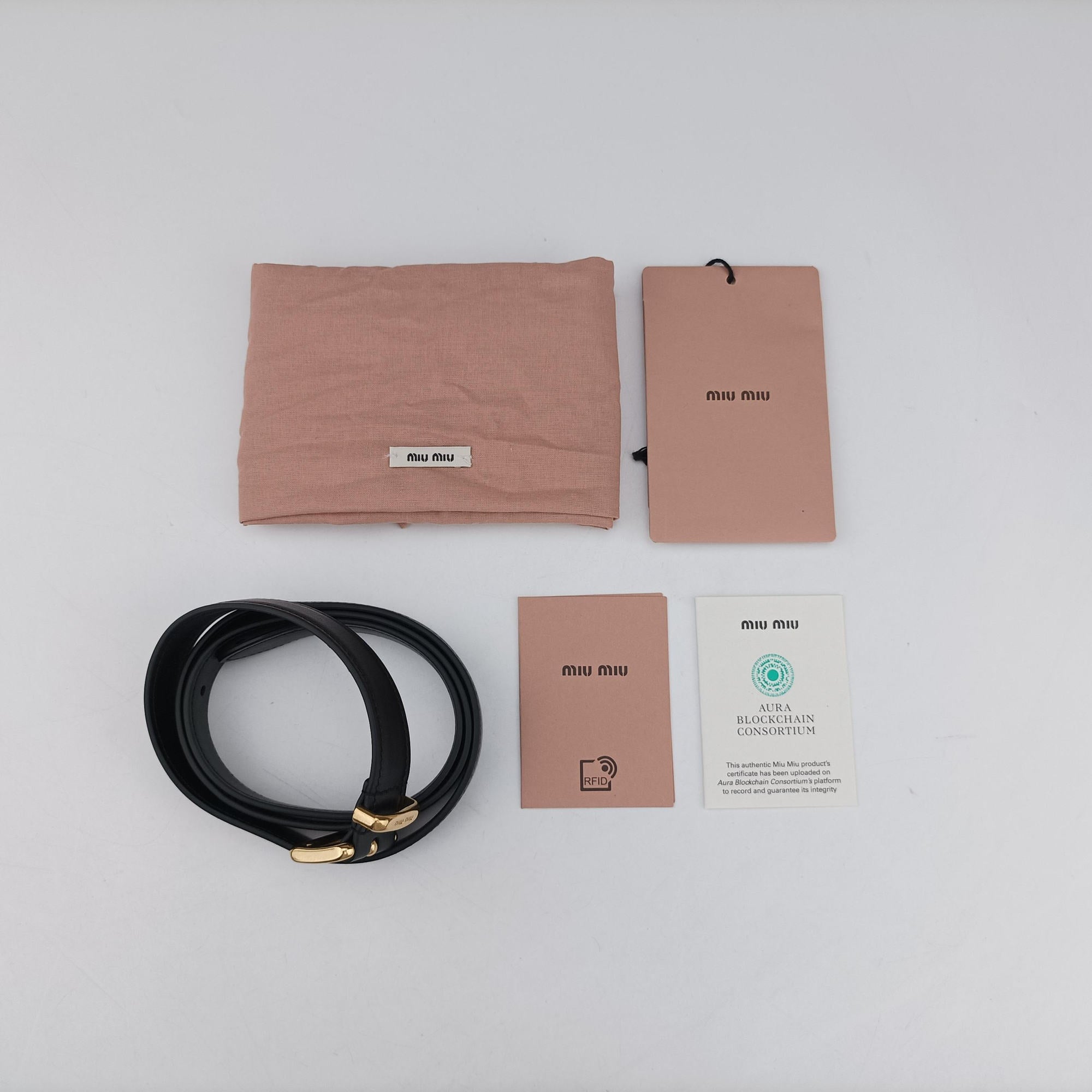 Secondhand Miu Miu Logo belt Black leather  bum bag/waist bag | stylenewstar