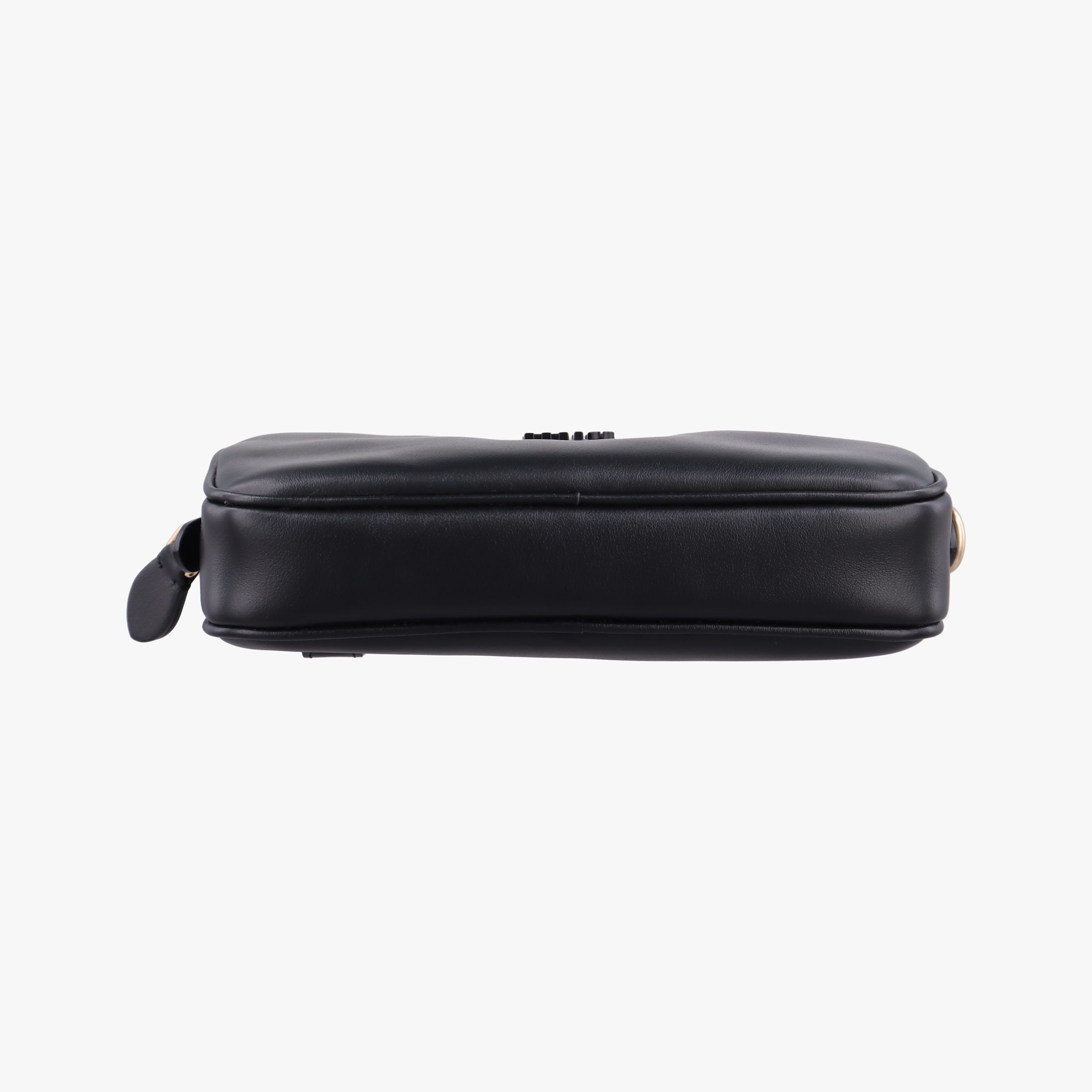 Secondhand Miu Miu Logo belt Black leather  bum bag/waist bag | stylenewstar