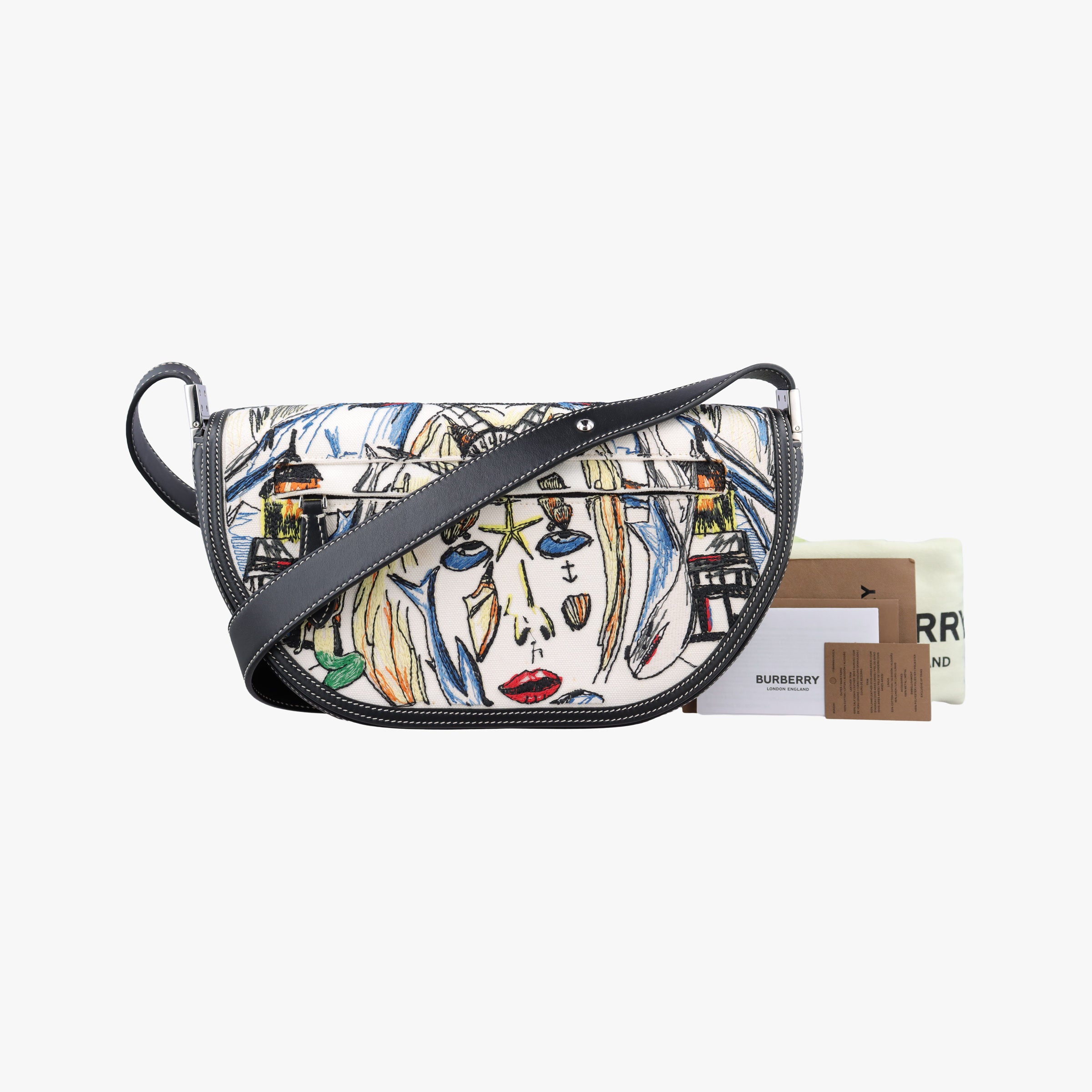 Pre-owned Burberry Olympia Multicolour canvas×leather  shoulderbag | stylenewstar