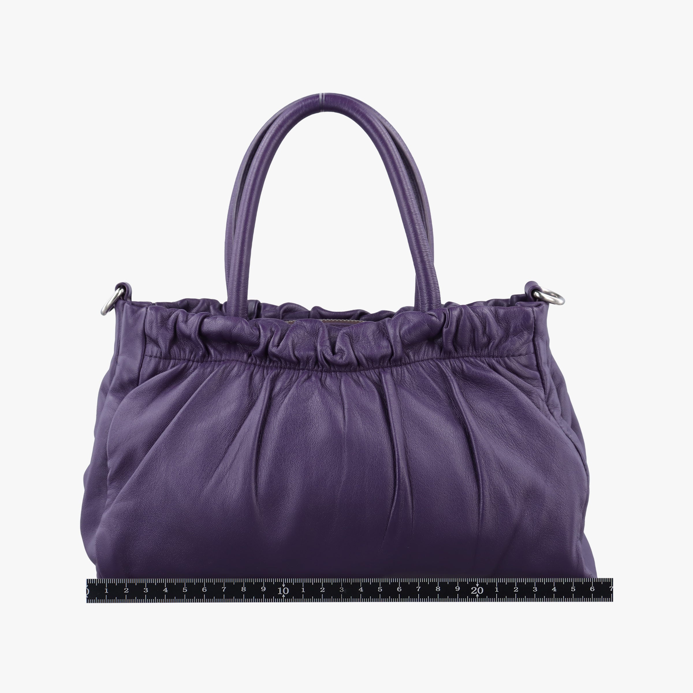Vintage Prada ribbon gather Purple Leather BN1631 shoulderbag | stylenewstar