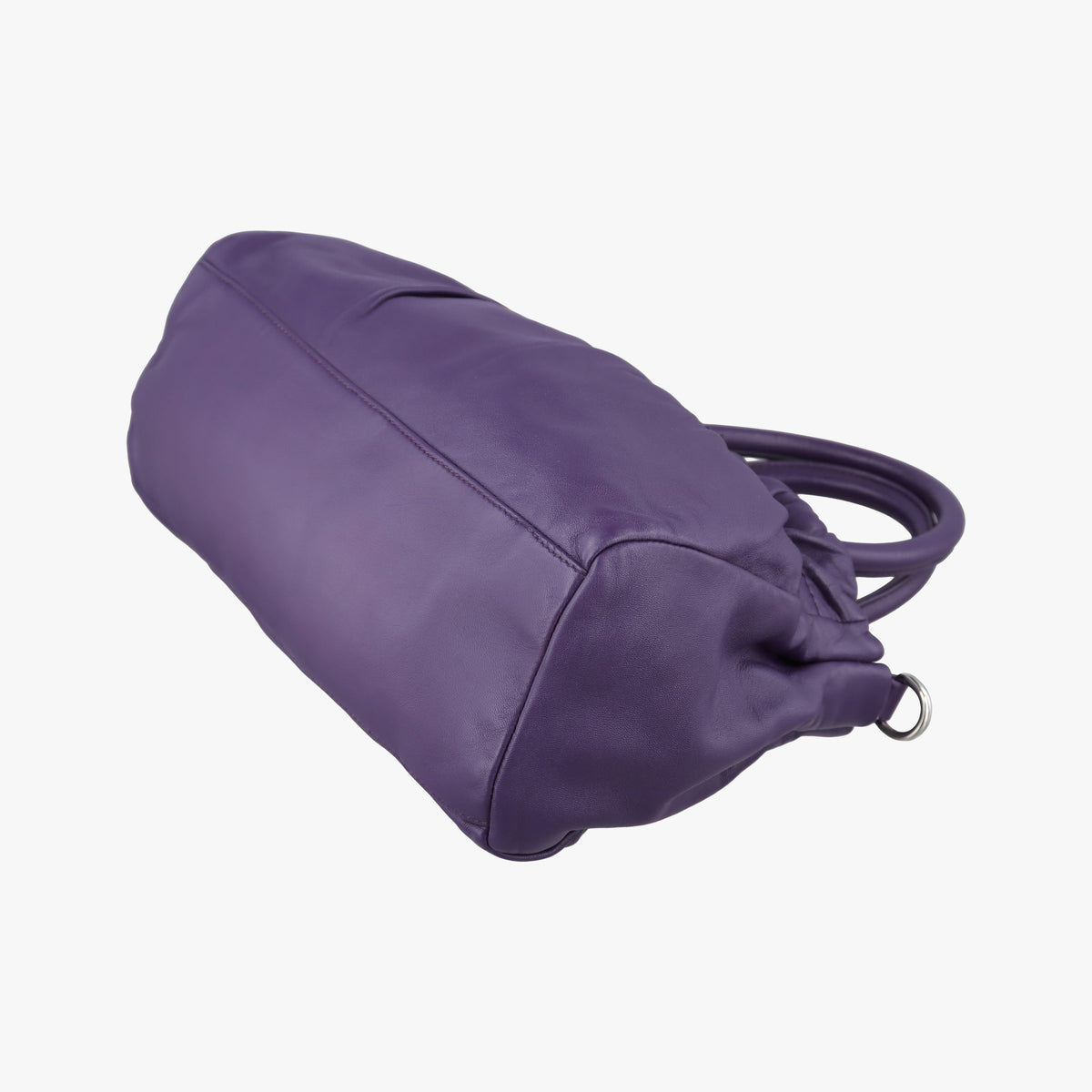 Vintage Prada ribbon gather Purple Leather BN1631 shoulderbag | stylenewstar