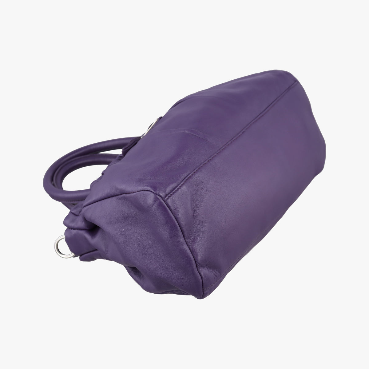 Vintage Prada ribbon gather Purple Leather BN1631 shoulderbag | stylenewstar