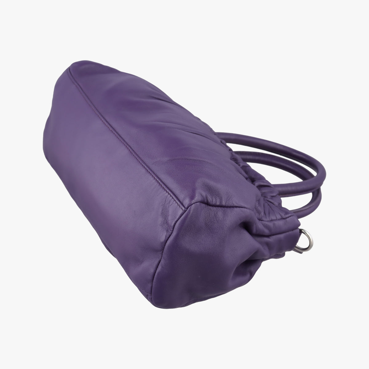 Vintage Prada ribbon gather Purple Leather BN1631 shoulderbag | stylenewstar