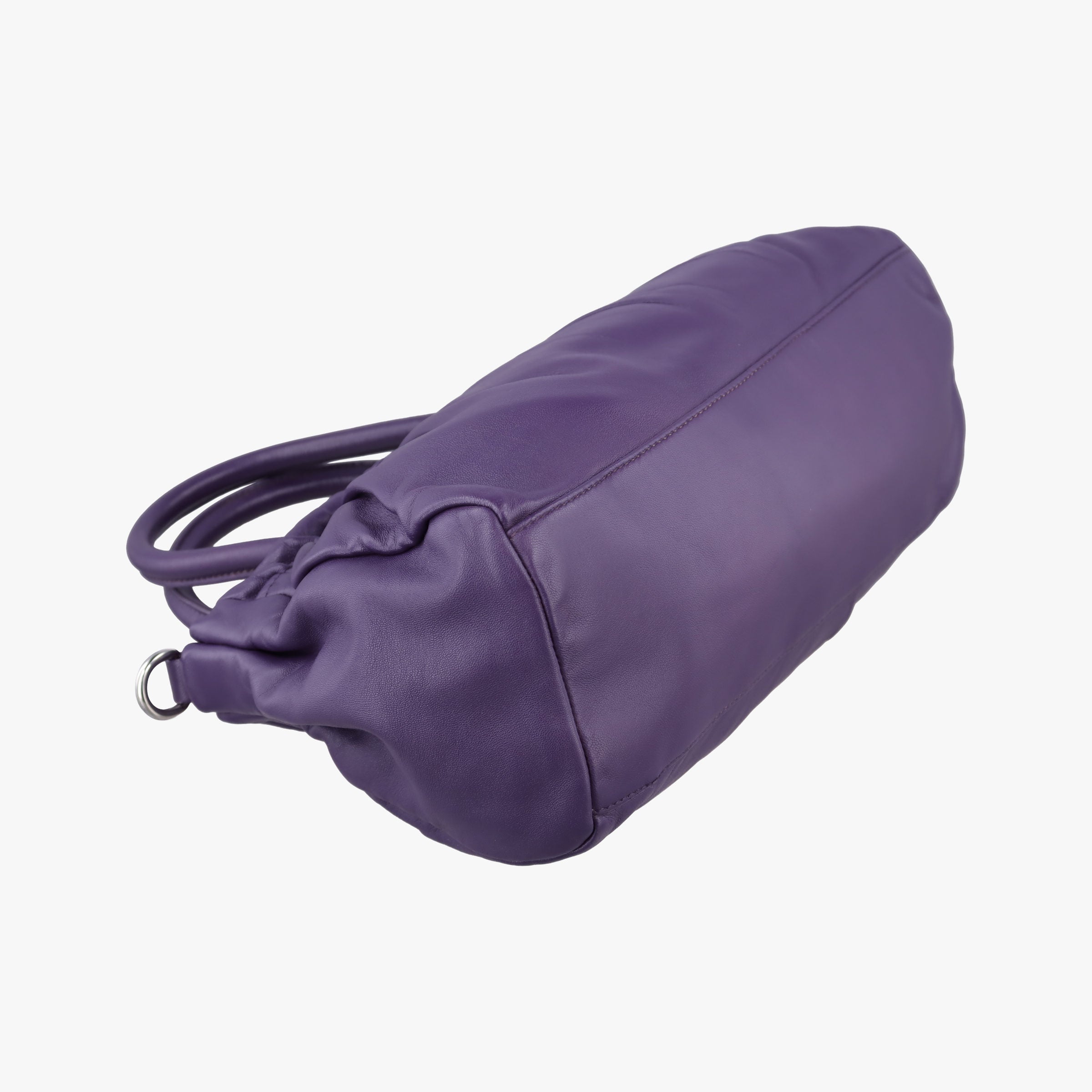 Vintage Prada ribbon gather Purple Leather BN1631 shoulderbag | stylenewstar