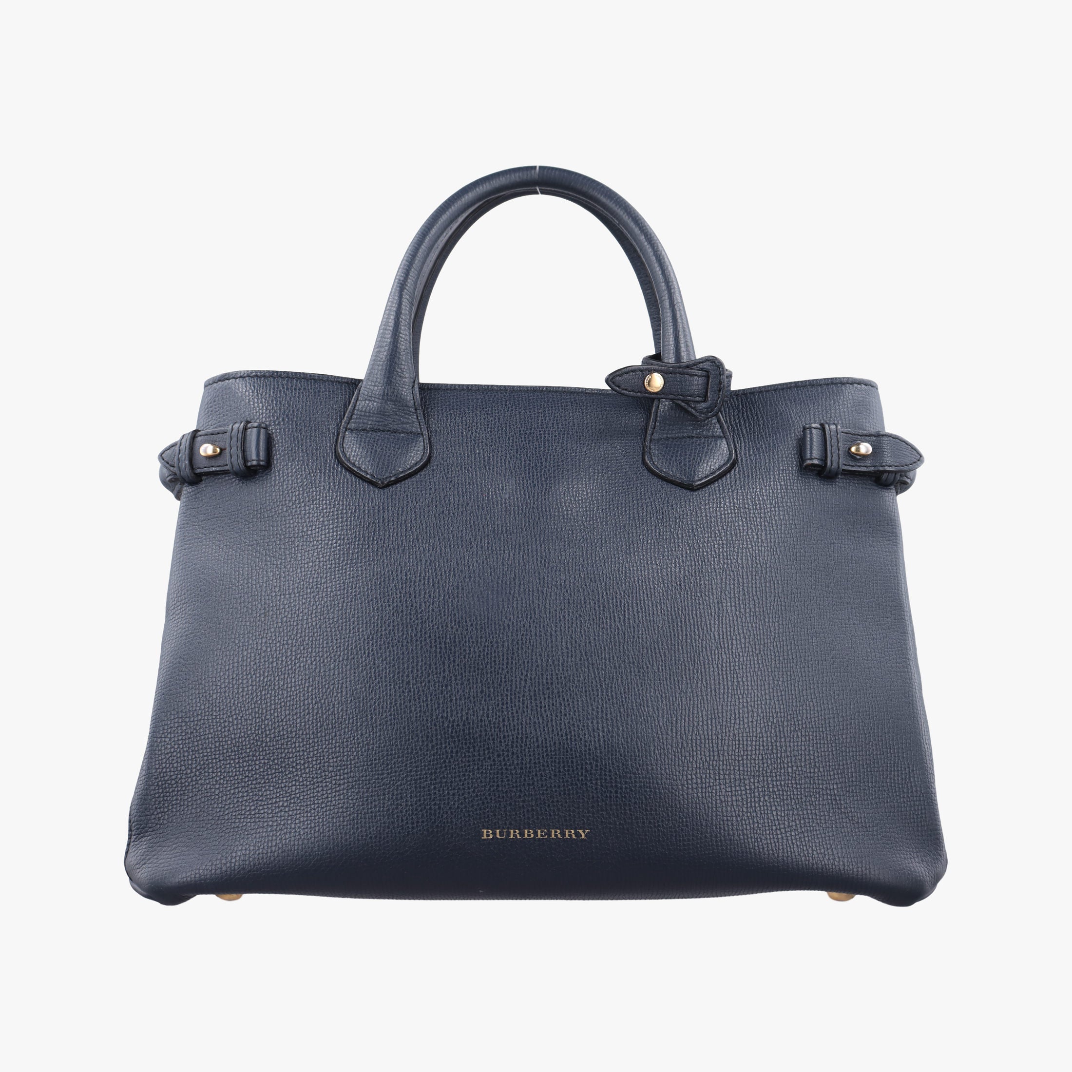 Pre-owned Burberry The Banner Navy×Multicolor Leather × Canvas  handbag | stylenewstar
